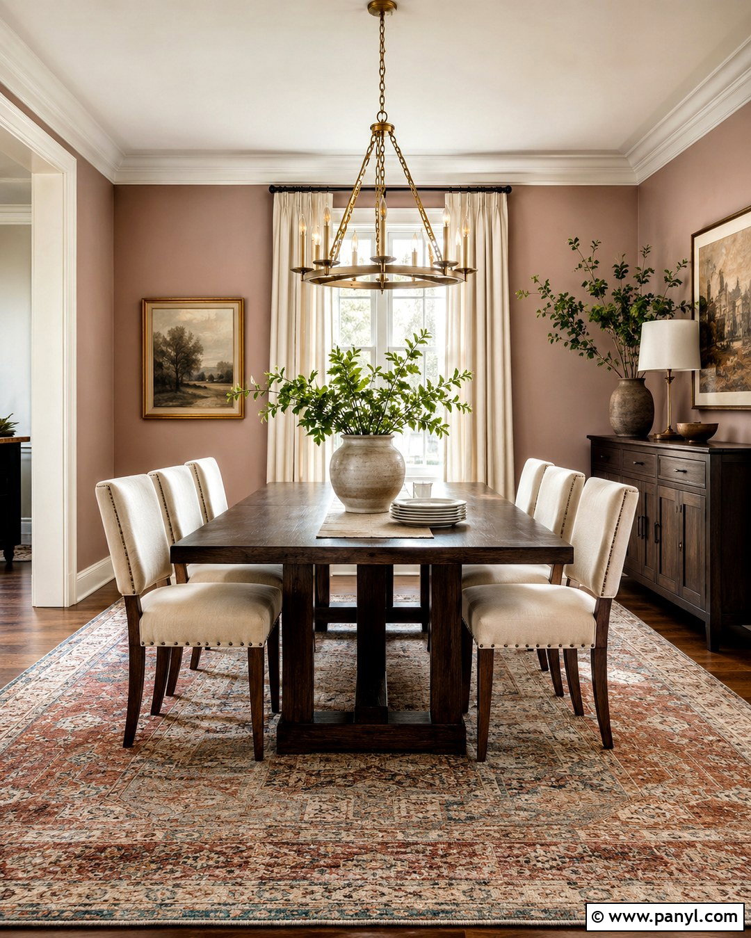 Soft Taupe Dining Room With Dark Wood - 20 Soft Taupe Wall Color Ideas