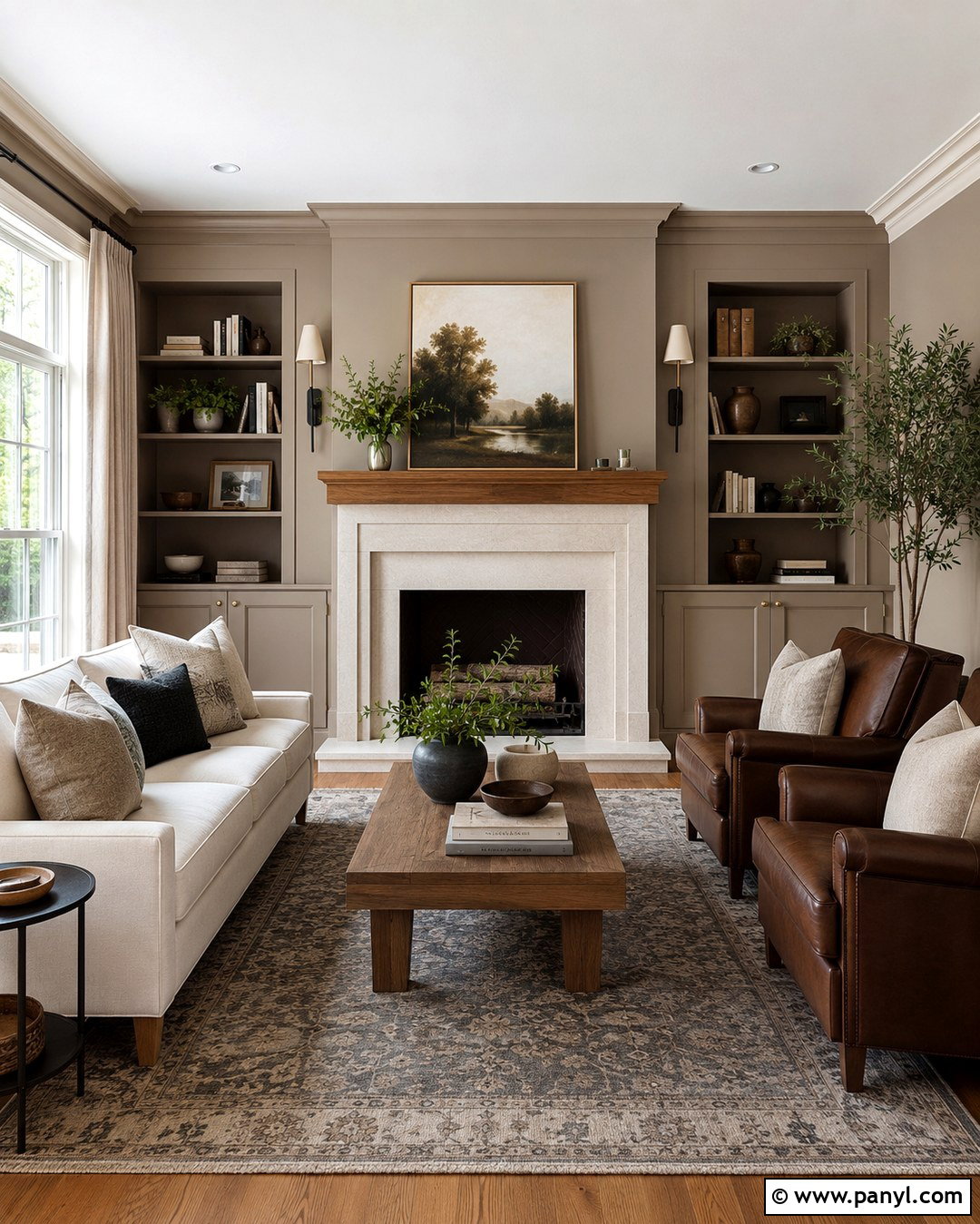Soft Taupe Fireplace Wall - 20 Accent Color On Fireplace Wall Ideas