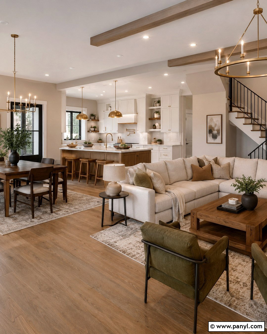 Soft Taupe Open Concept Interior - 20 Soft Taupe Wall Color Ideas