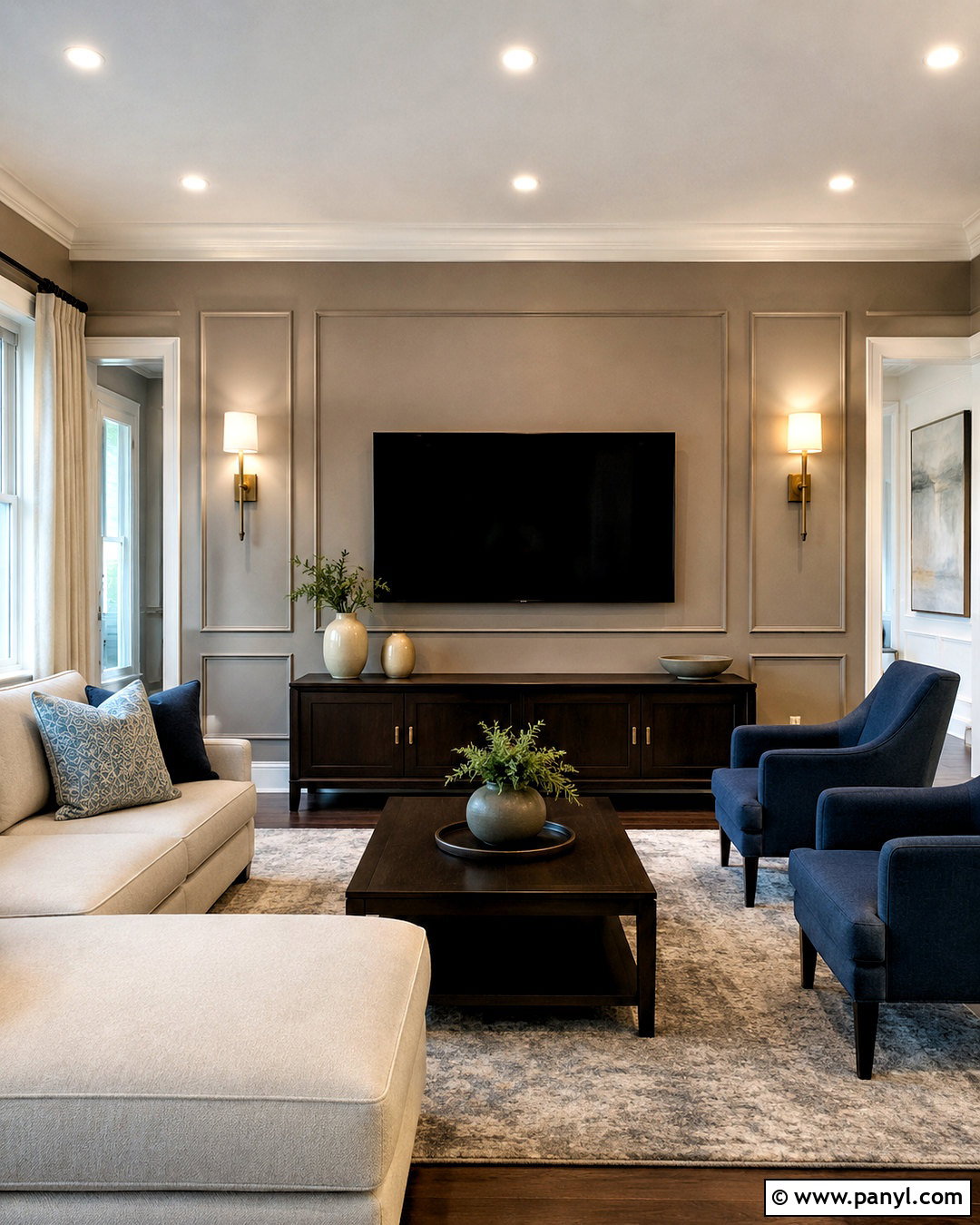 Soft Taupe TV Wall - 20 Wall Paint For Tv Wall Ideas