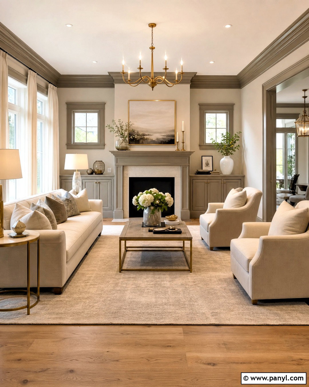 Soft Taupe Trim With Ivory Walls - 20 trim paint color ideas