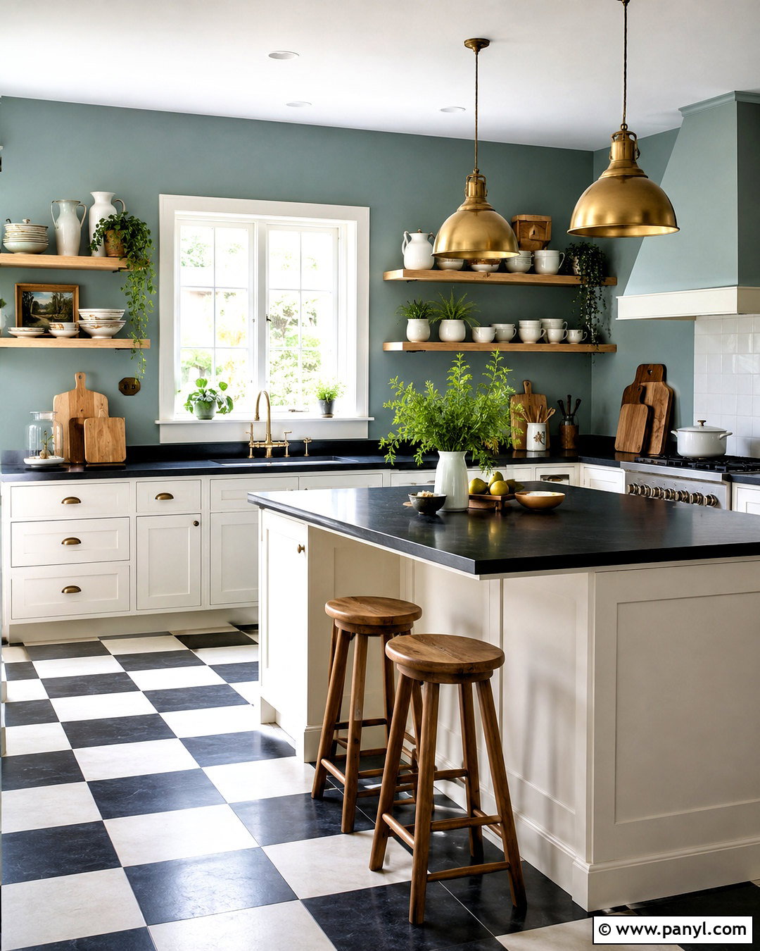 Soft Teal Wall Color - 20 Wall Color With Black And White Tile Ideas