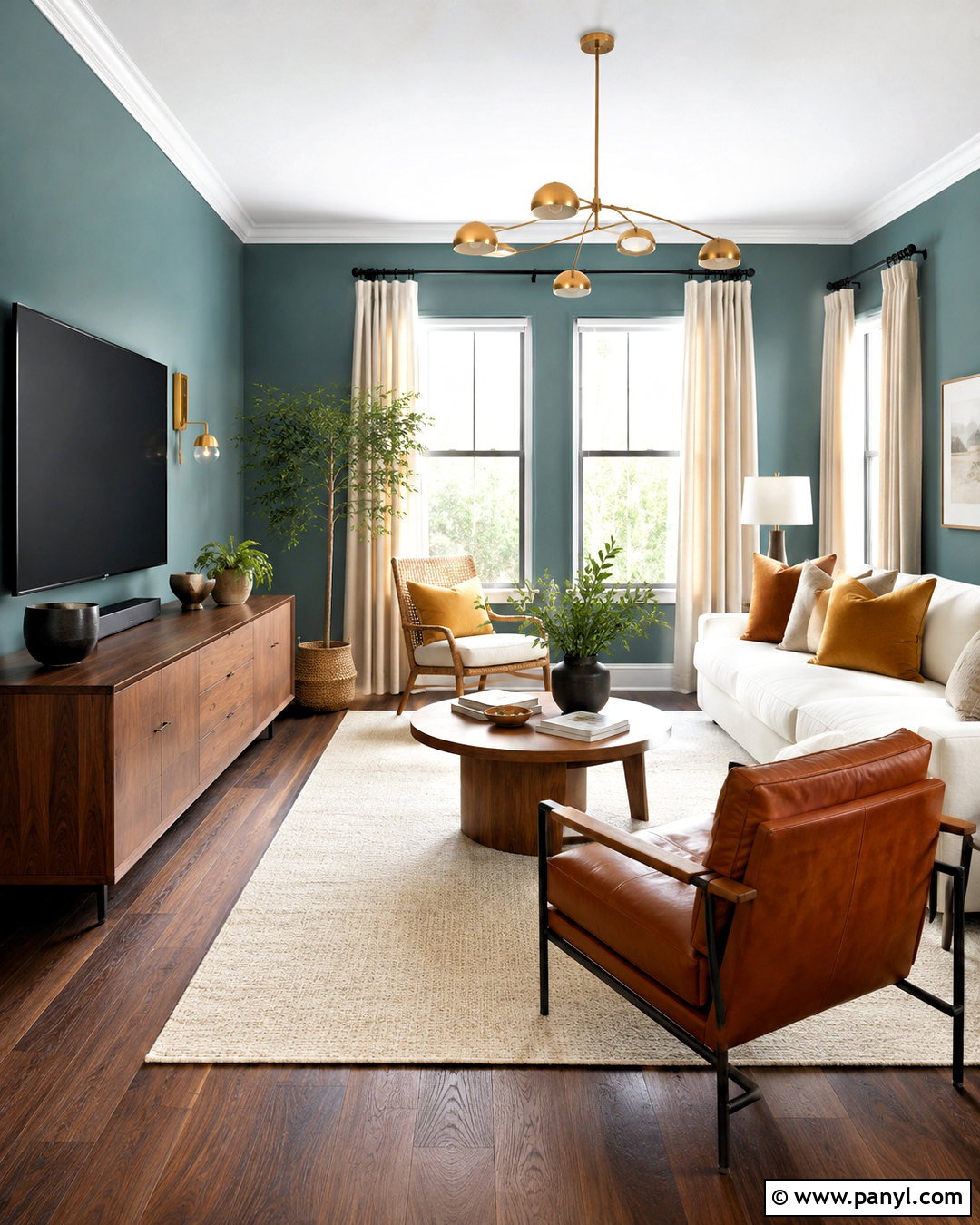 Soft Teal Walls With Dark Wood - 20 Wall Colors That Go Well With Dark Wood Ideas