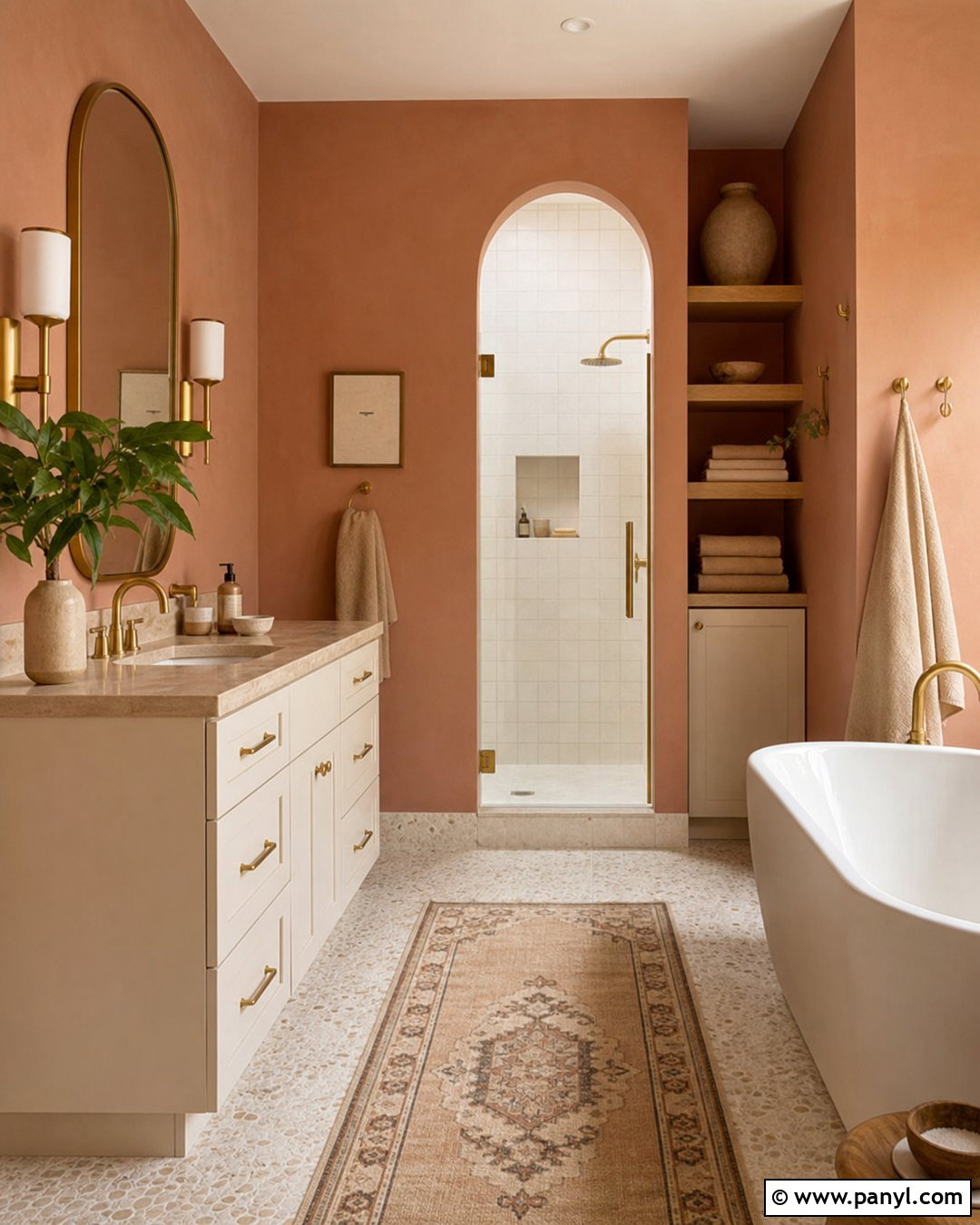 Soft Terracotta Bathroom Walls - 20 Best Colors For Bathroom Walls
