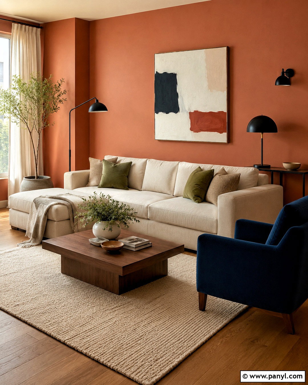 Soft Terracotta Living Room - 20 paints for home living rooms