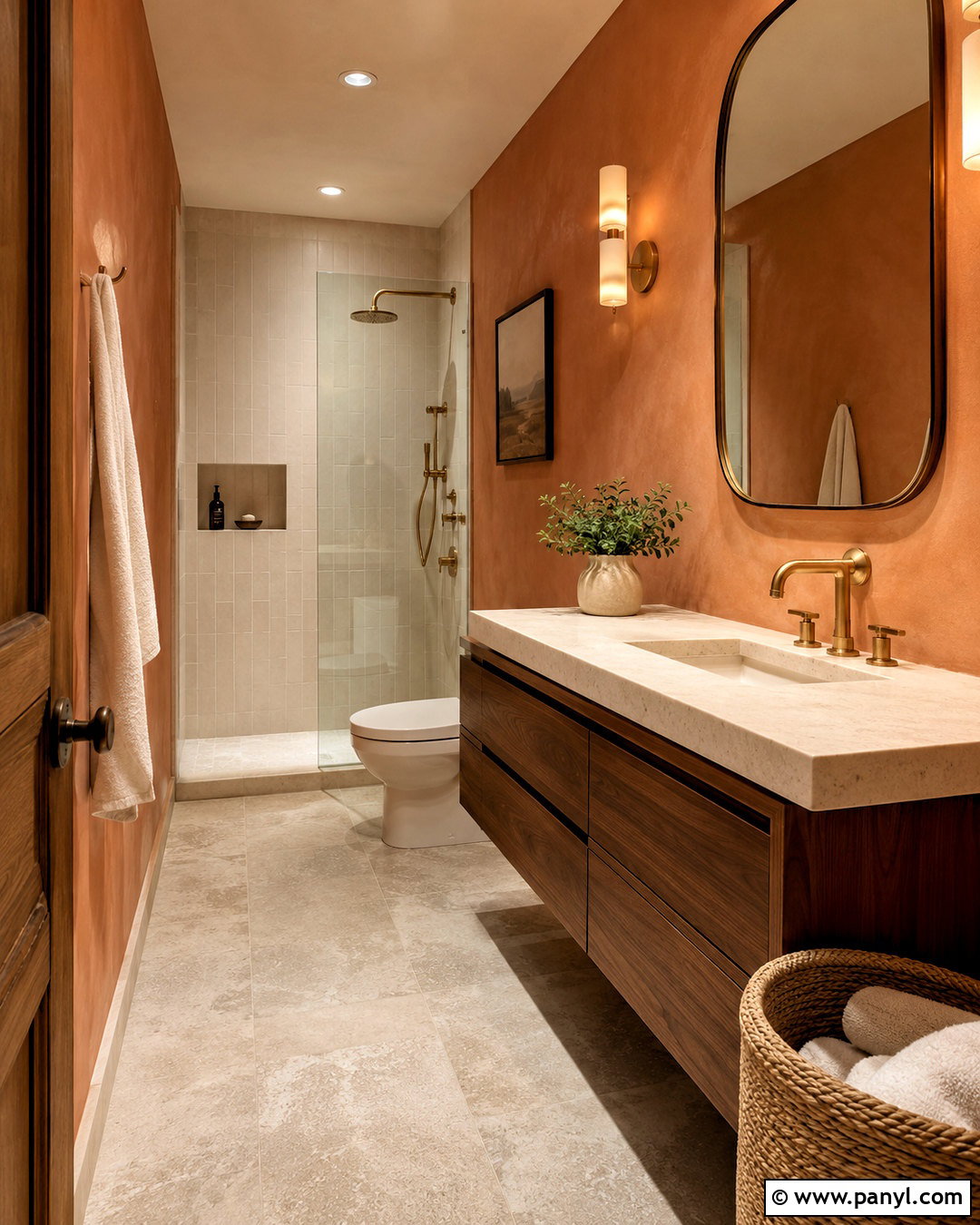 Soft Terracotta Small Bathroom - 20 paint colors for small bathrooms