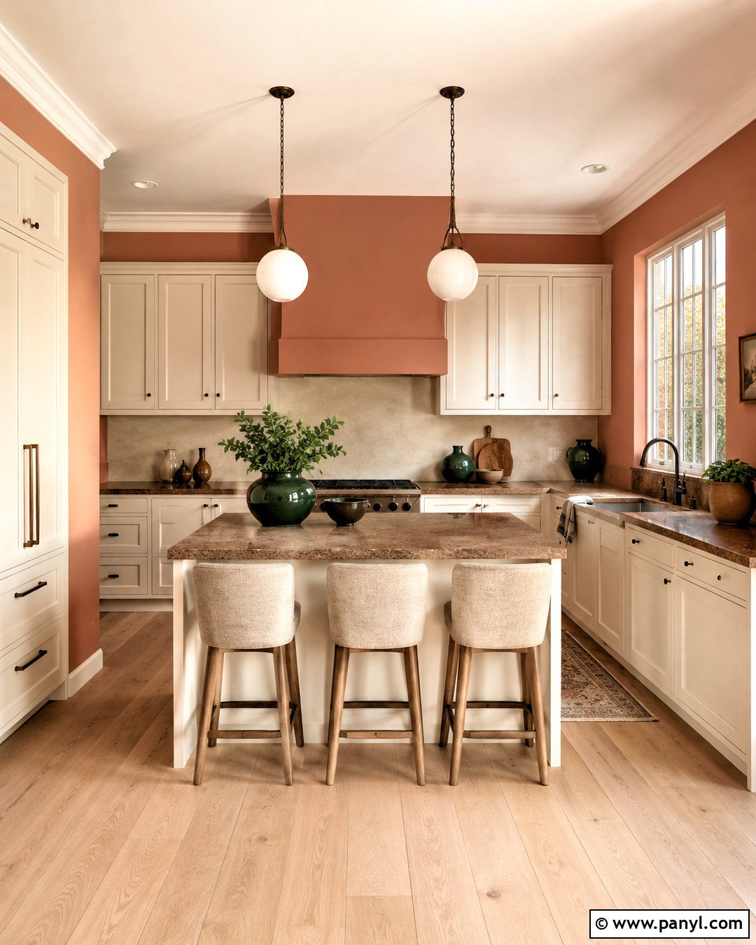 Soft Terracotta Walls With Brown Granite - 20 What Color Walls Go With Brown Granite Ideas