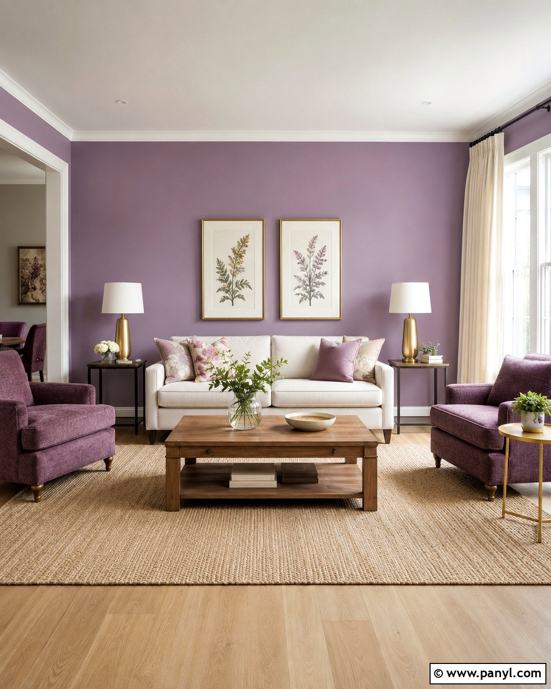 Soft Violet Living Room Walls - 20 Violet Color Wall Ideas