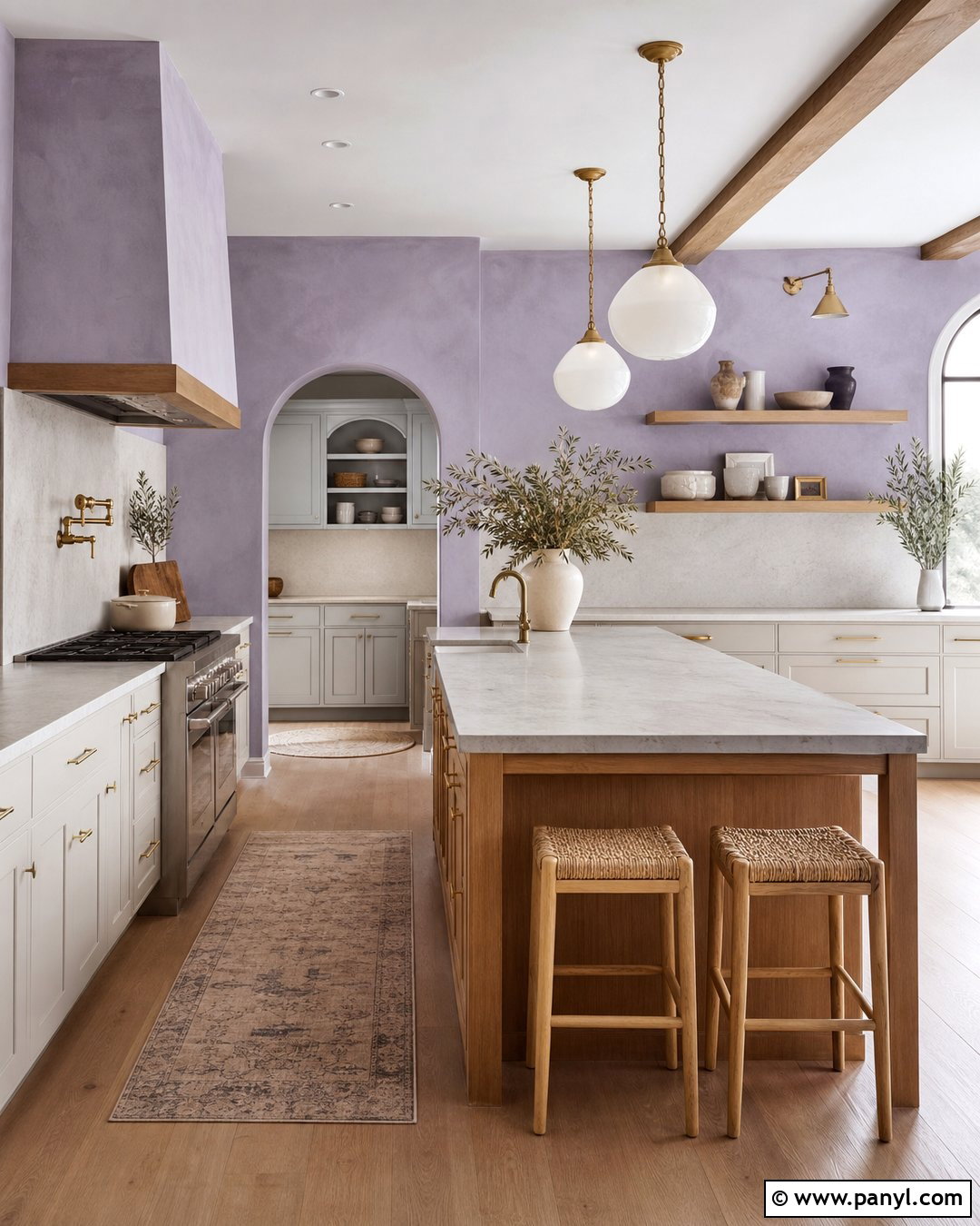 Soft Violet Purple Limewash Kitchen - 30 Purple Limewash Walls
