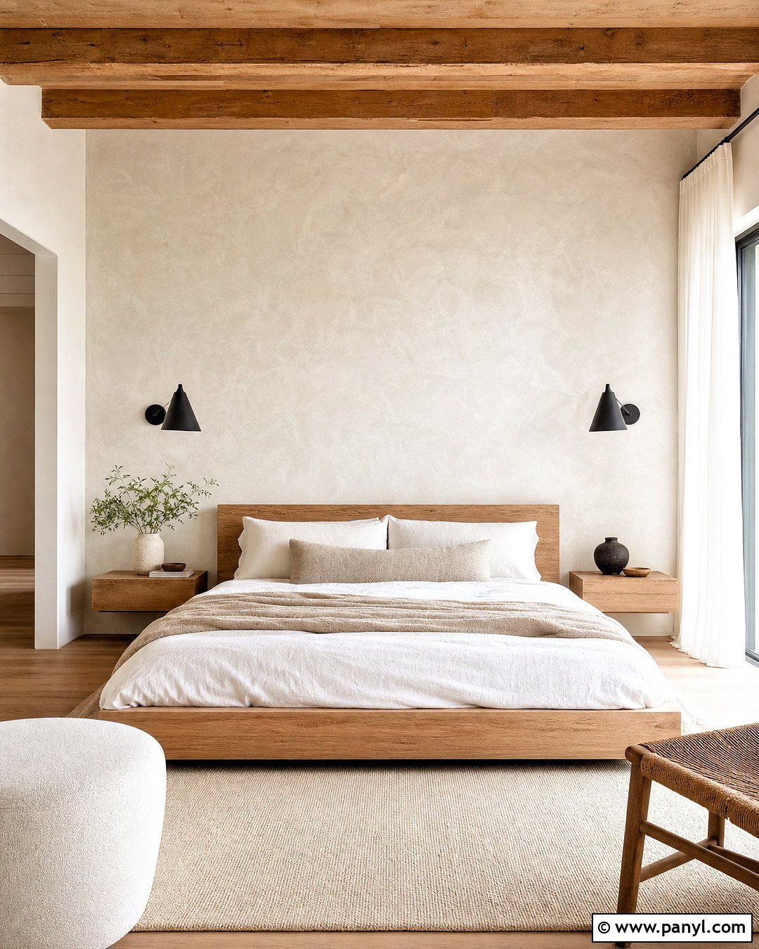 Soft White Limewash Accent Wall - 20 minimalist accent wall ideas
