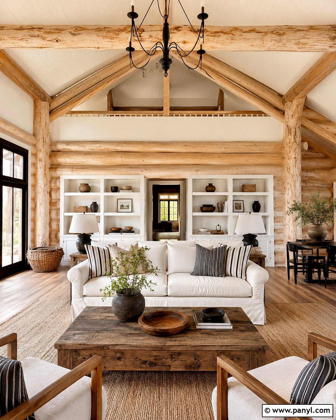 Soft White Log Cabin Interior - 20 Log Cabin Interior Colors