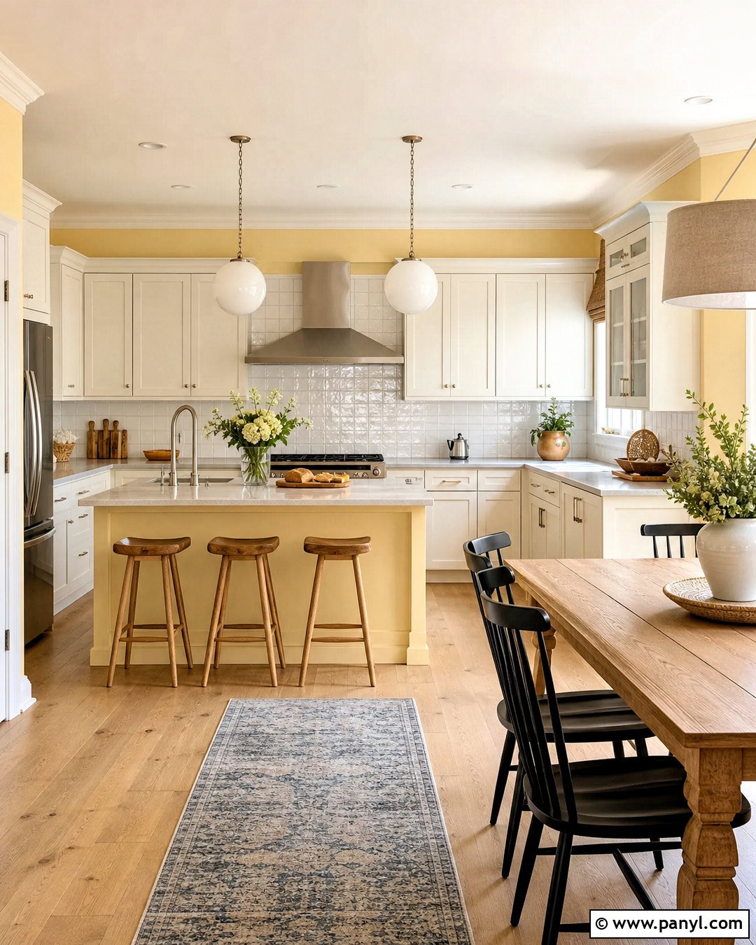 Soft Yellow Kitchen Walls With White Cabinets - 20 yellow kitchen walls with white cabinets