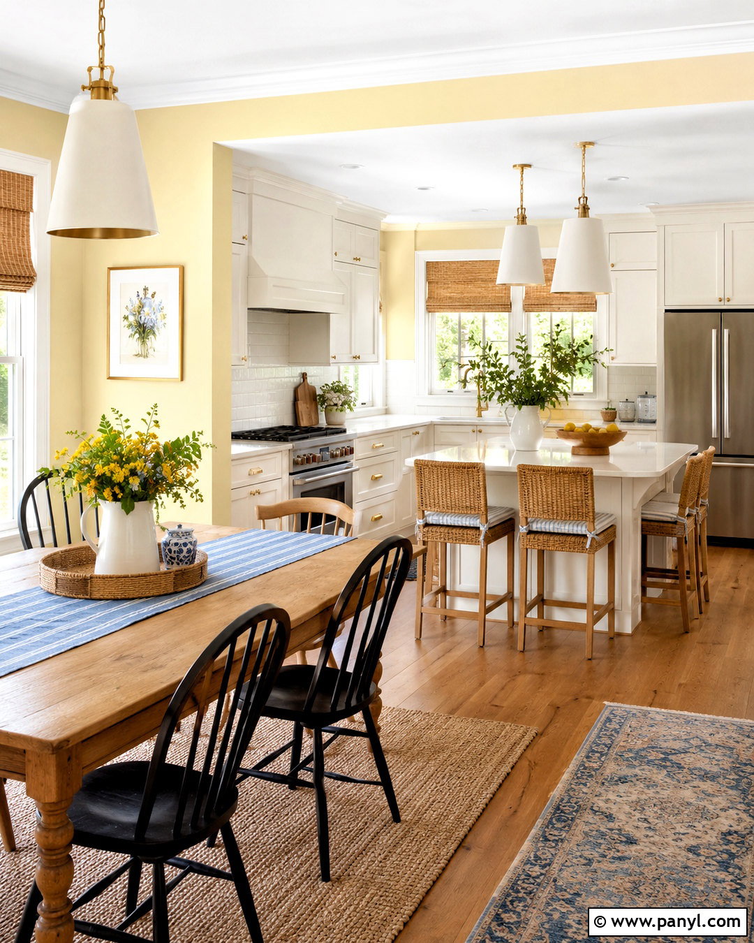 Soft Yellow Kitchen Walls With White Cabinets - 40 kitchen wall color ideas
