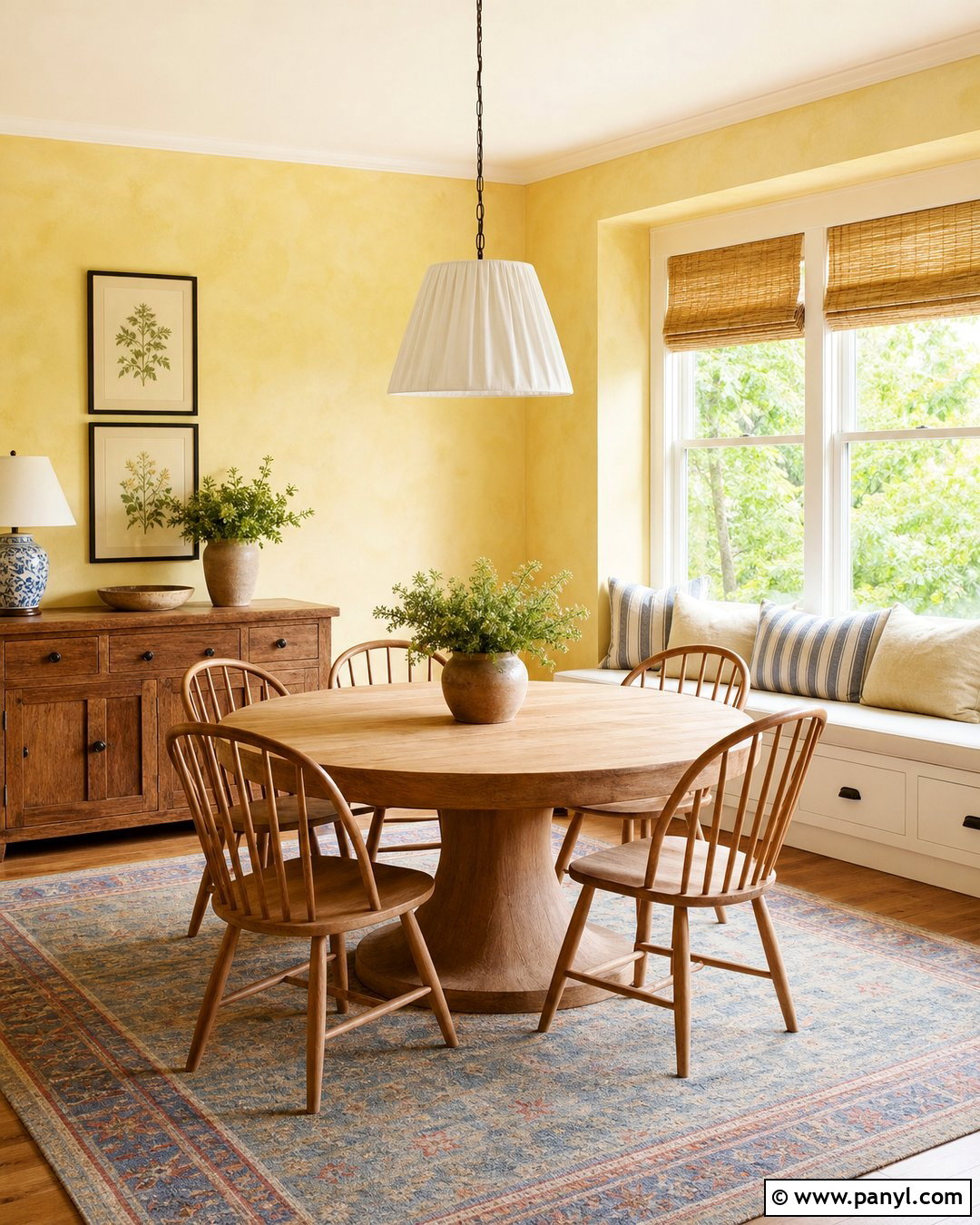 Soft Yellow Limewash Breakfast Room - 50 Limewash Walls
