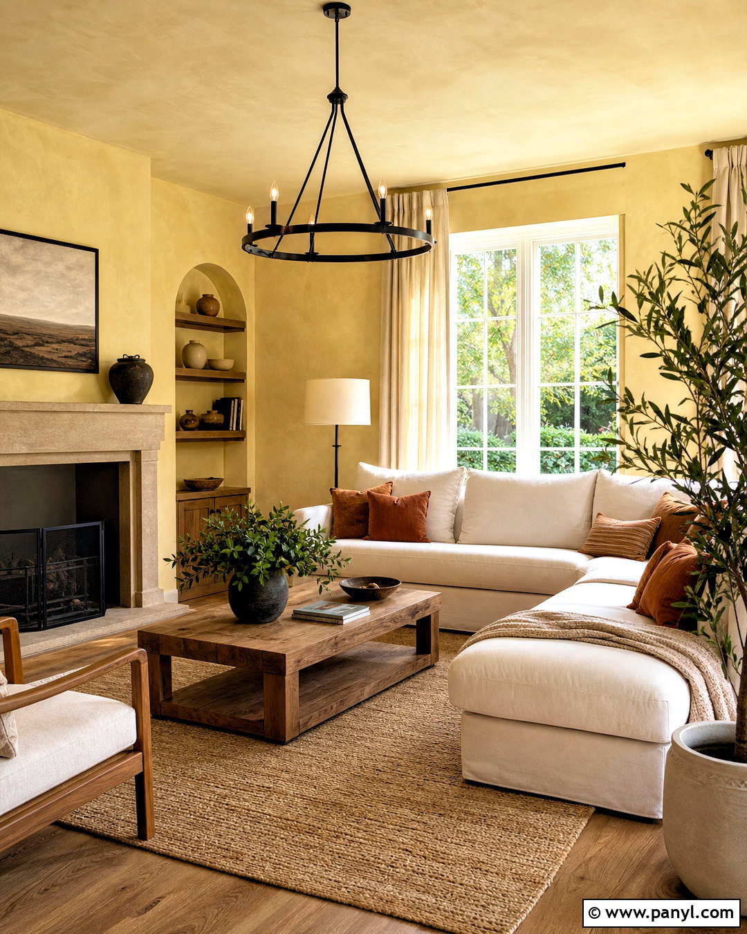 Soft Yellow Limewash Wall - 20 yellow wall texture ideas