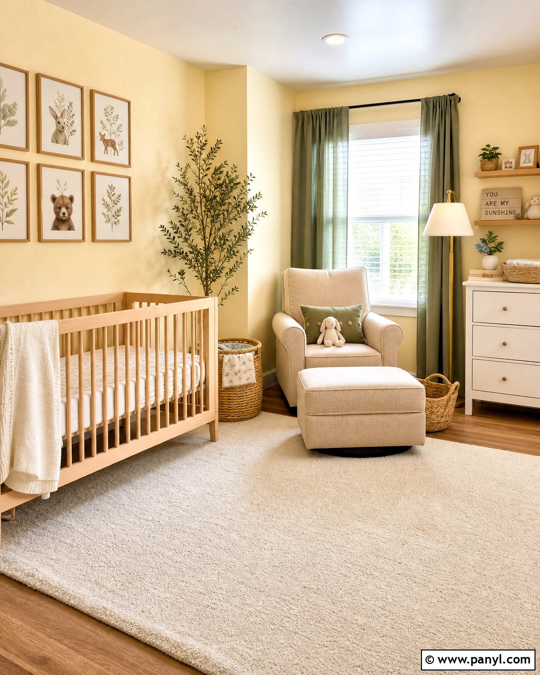 Soft Yellow Nursery - 20 yellow painted rooms