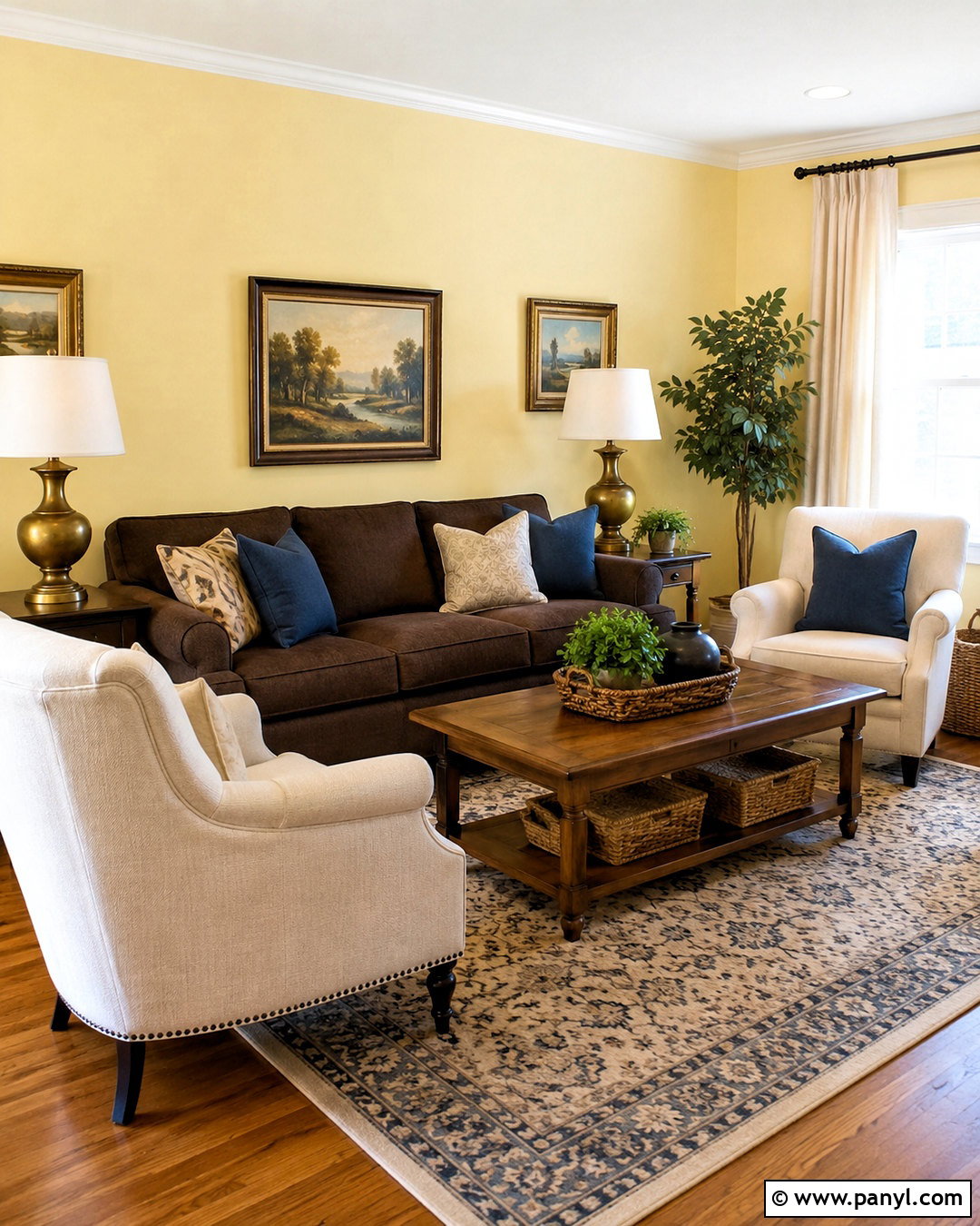 Soft Yellow Walls With Brown Furniture - 20 living room paint color ideas with brown furniture ideas