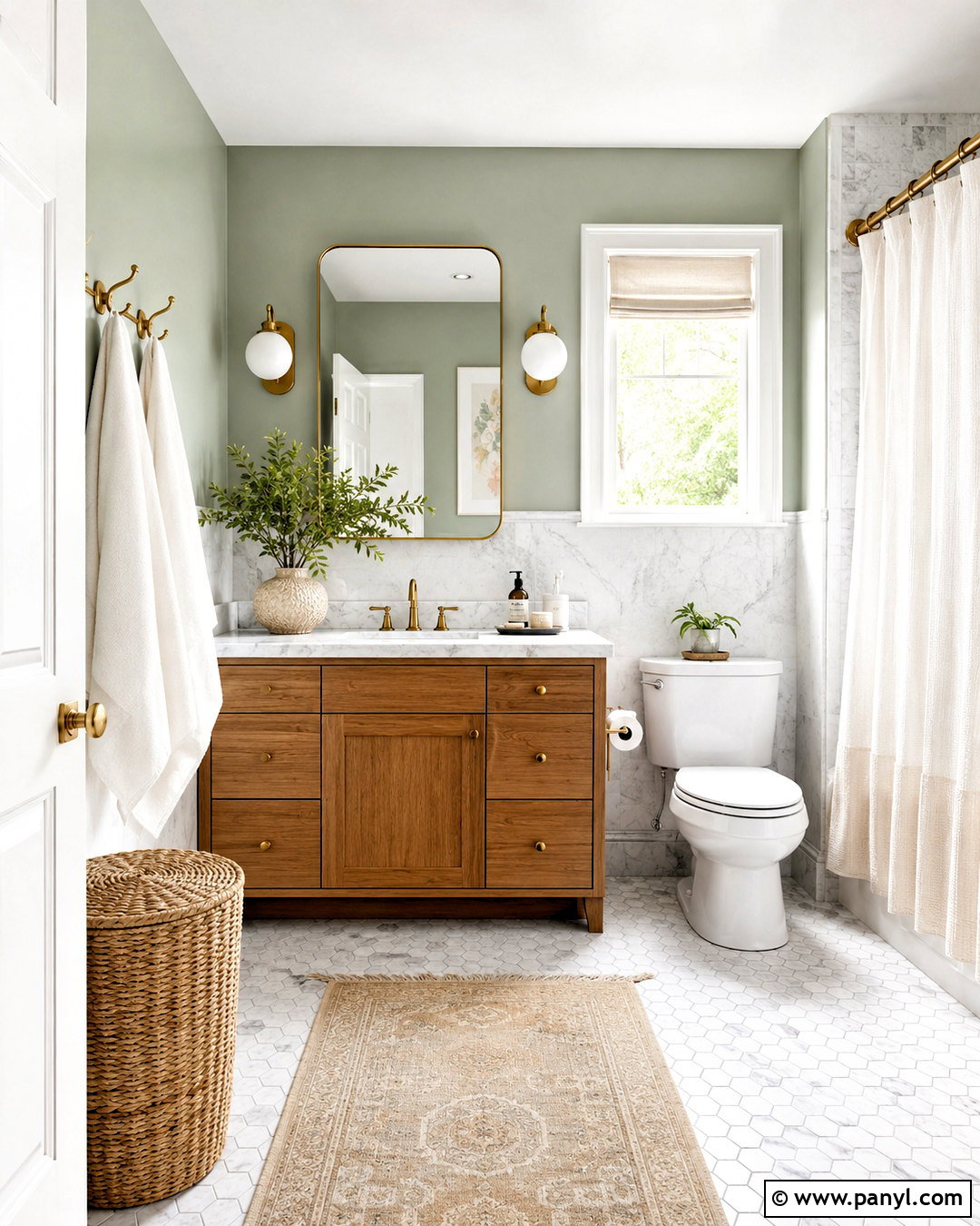 Softened Green Bathroom With Marble - 35 softened green sherwin williams ideas
