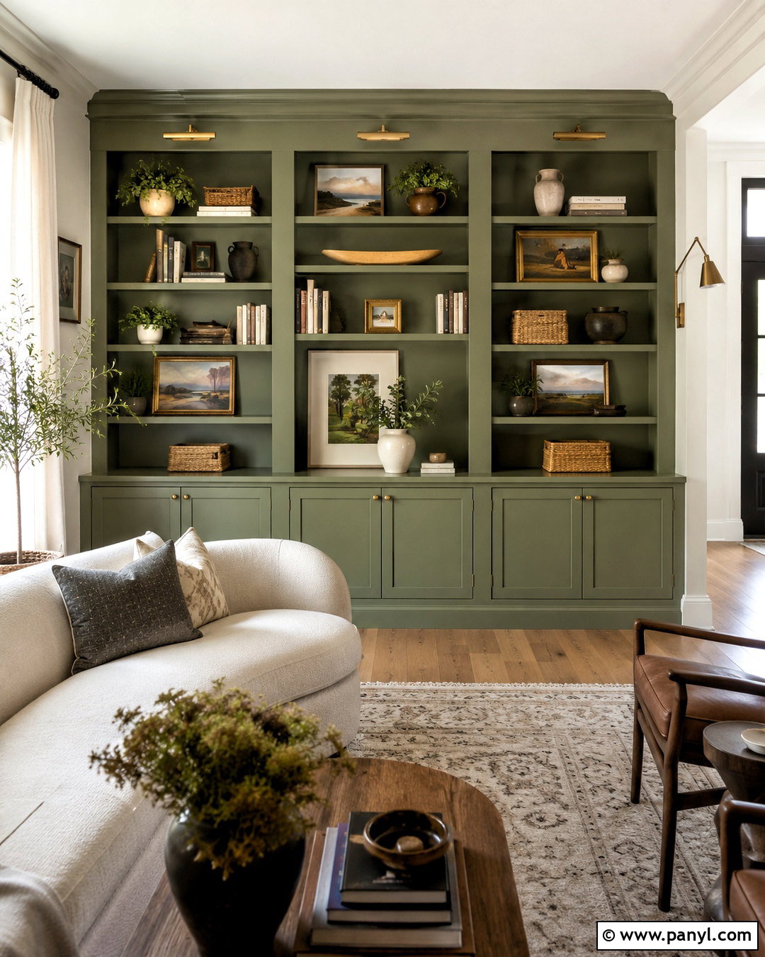 Softened Green Built In Bookshelves - 35 softened green sherwin williams ideas