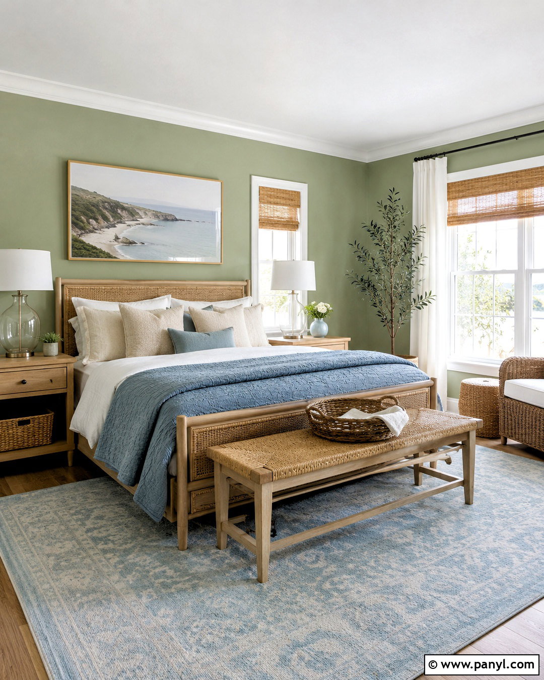Softened Green Coastal Bedroom - 35 softened green sherwin williams ideas