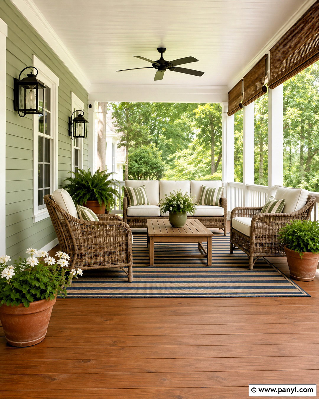Softened Green Covered Porch - 35 softened green sherwin williams ideas