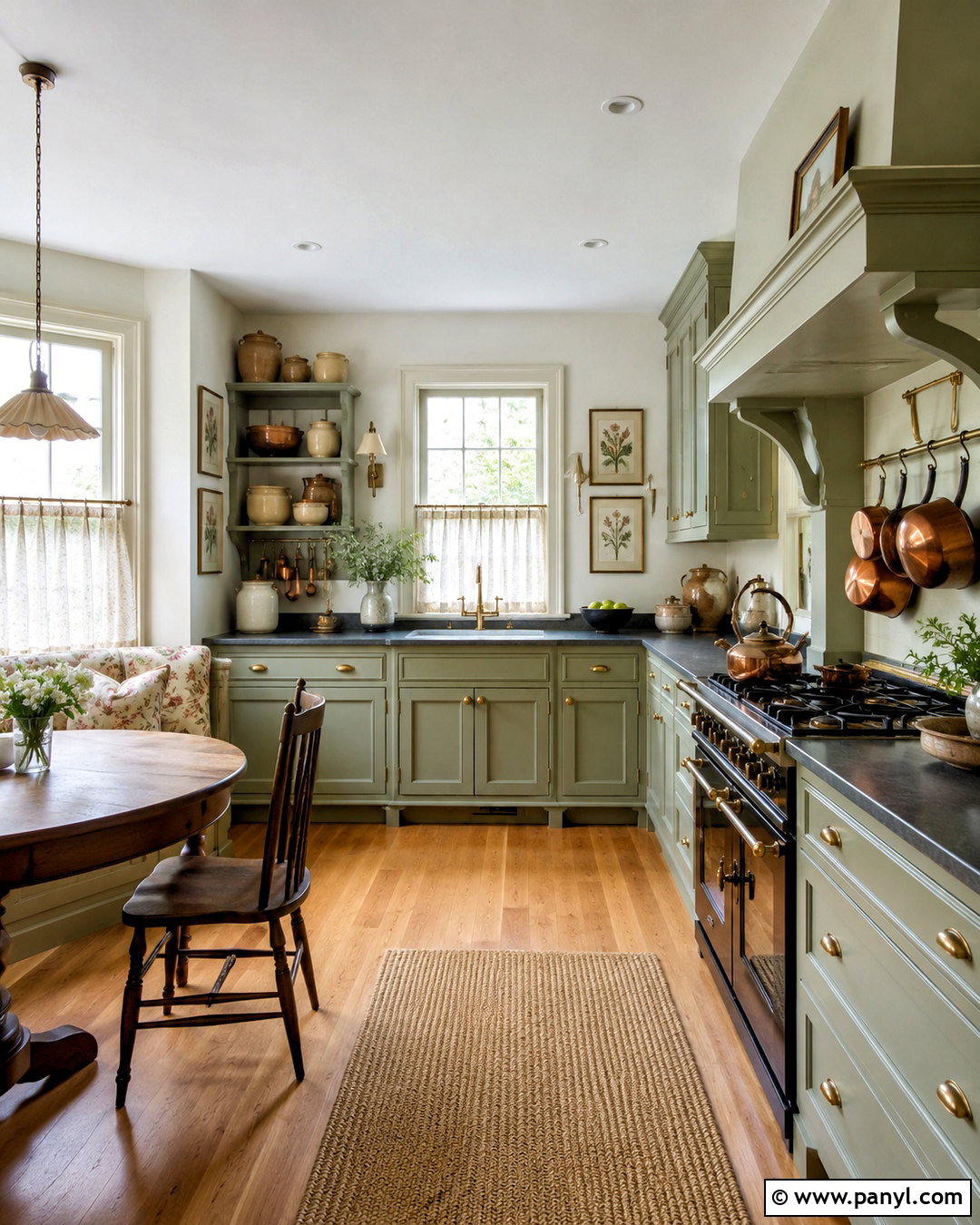 Softened Green English Cottage Kitchen - 35 softened green sherwin williams ideas
