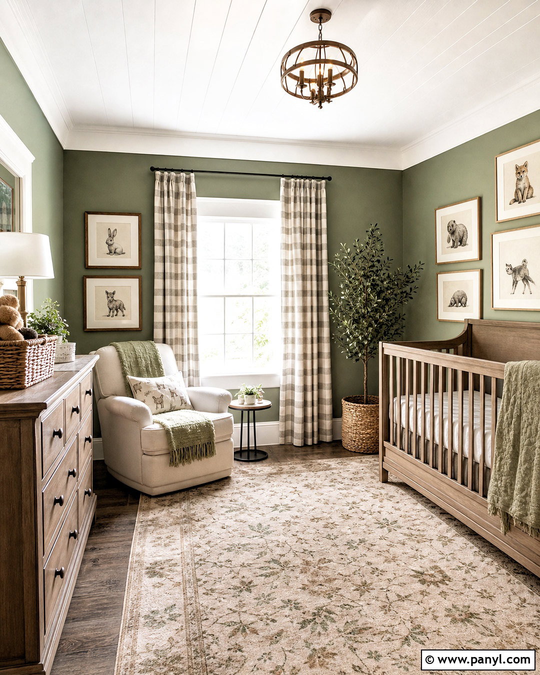 Softened Green Farmhouse Nursery - 20 sherwin williams green nursery ideas