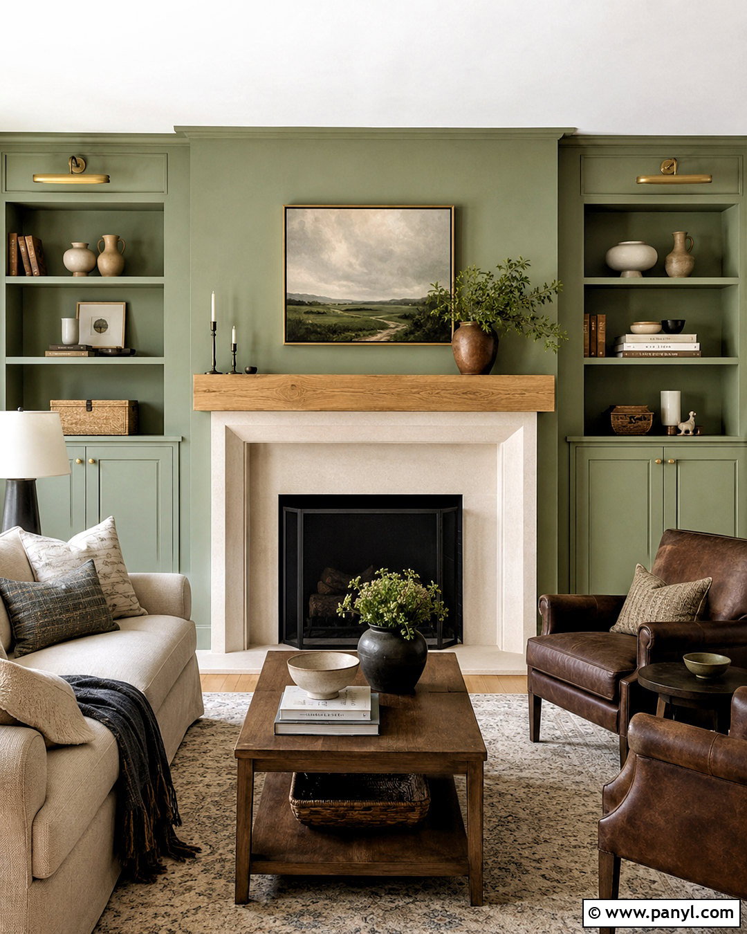 Softened Green Fireplace Wall - 35 softened green sherwin williams ideas