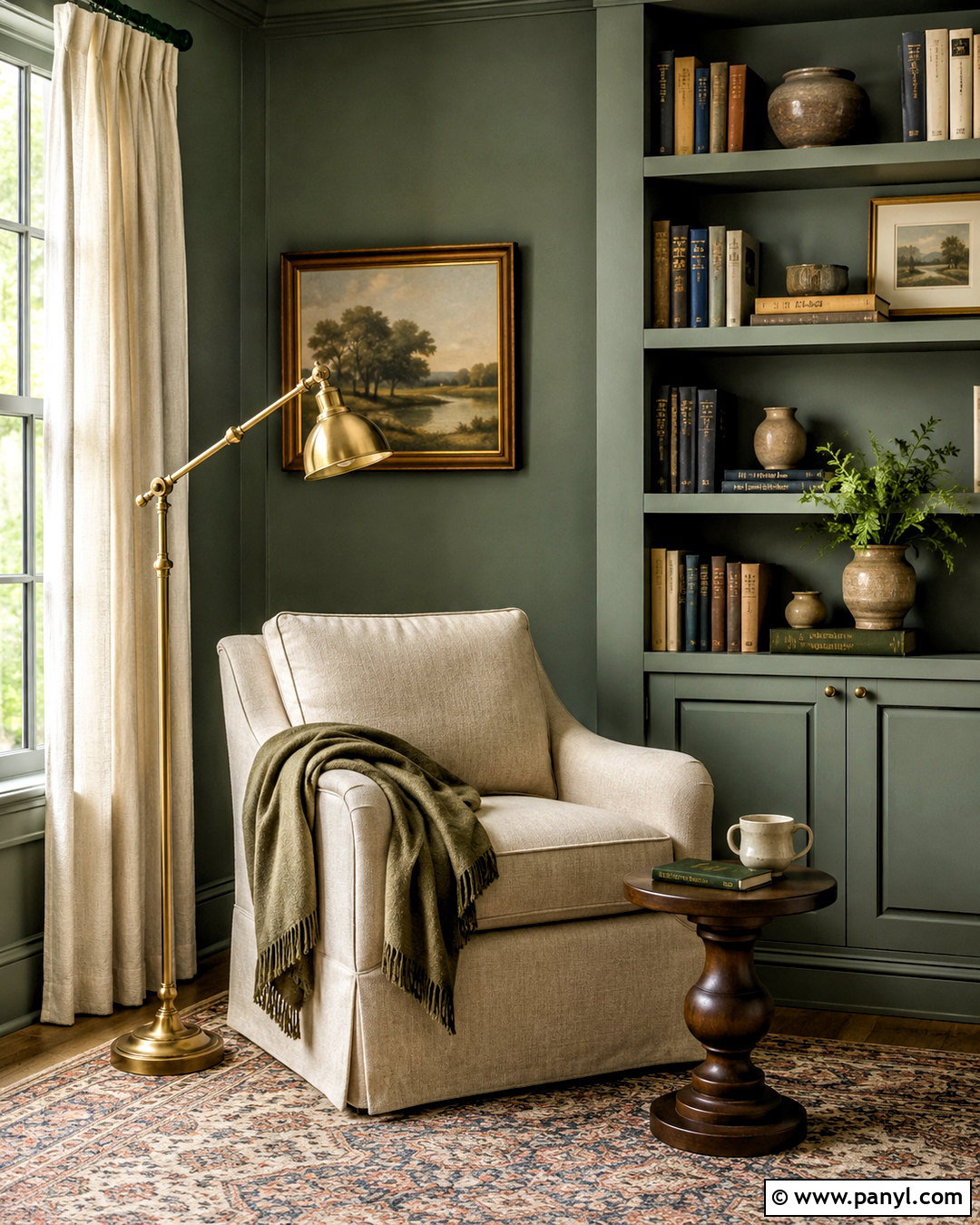 Softened Green Reading Nook - 35 softened green sherwin williams ideas