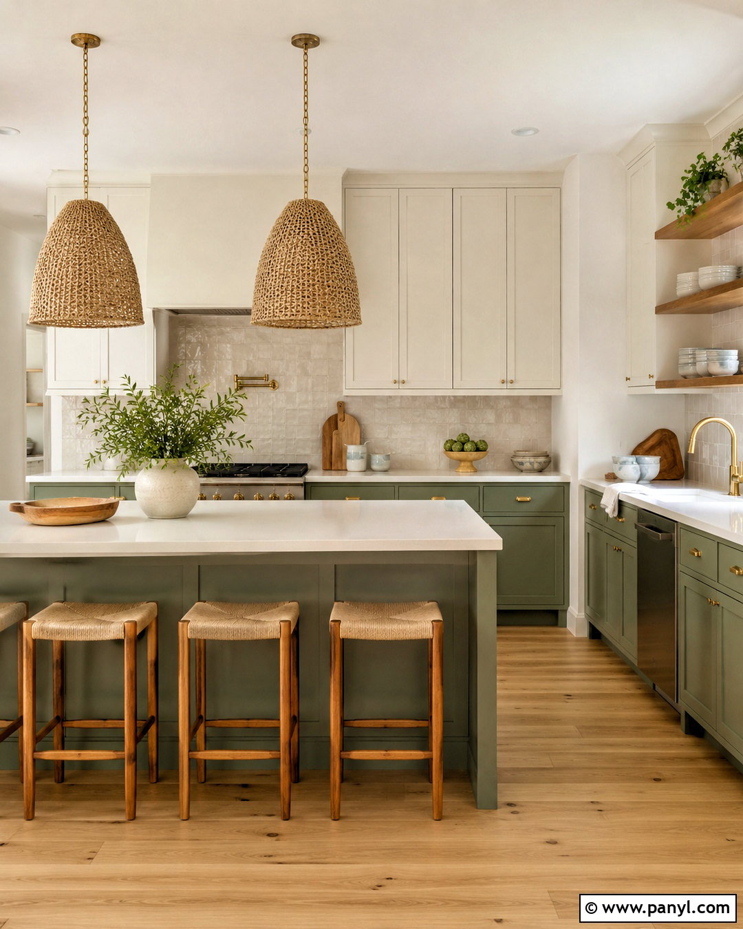 Softened Green Two Tone Kitchen - 35 softened green sherwin williams ideas