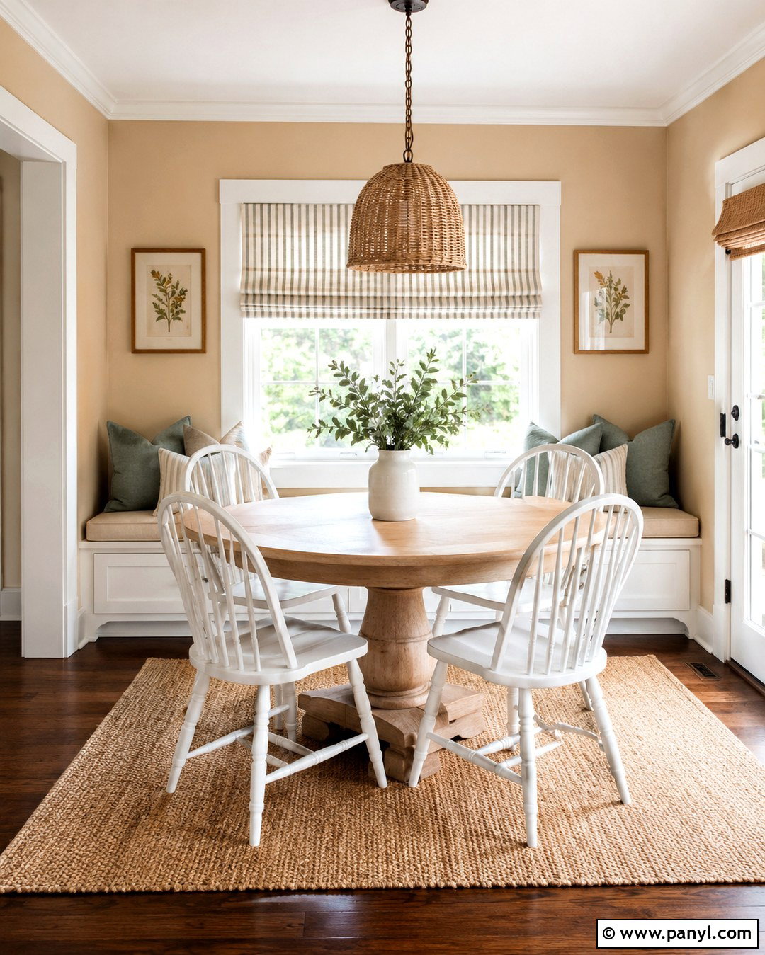 Softer Tan Breakfast Nook - 20 Tan Wall Paint Colors