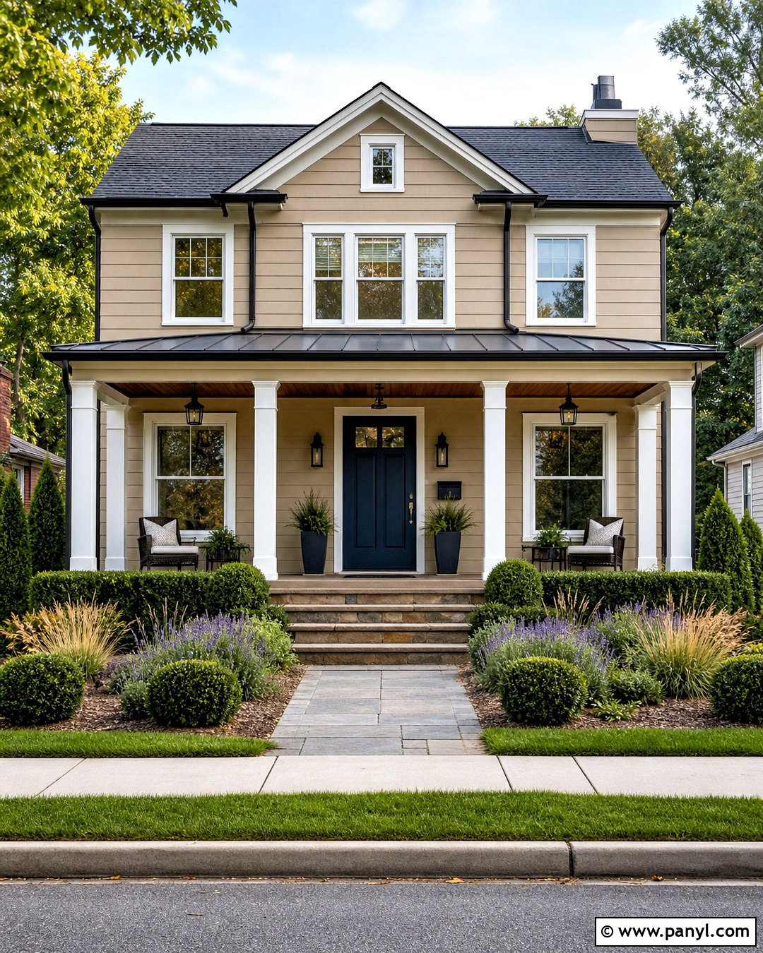 Softer Tan Exterior With Dark Blue Door - 20 softer tan sherwin williams ideas