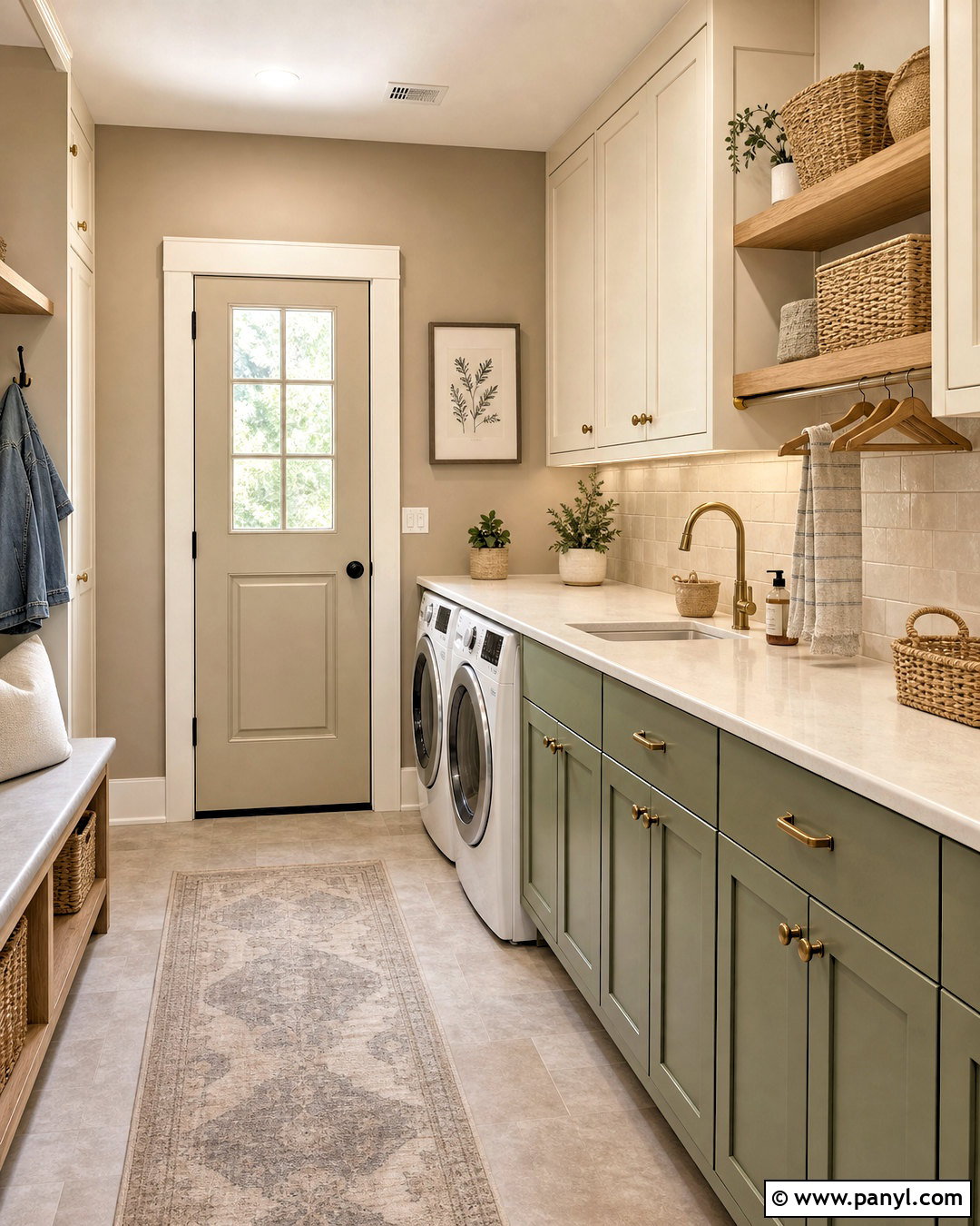 Softer Tan Laundry Room With Green Cabinets - 20 softer tan sherwin williams ideas