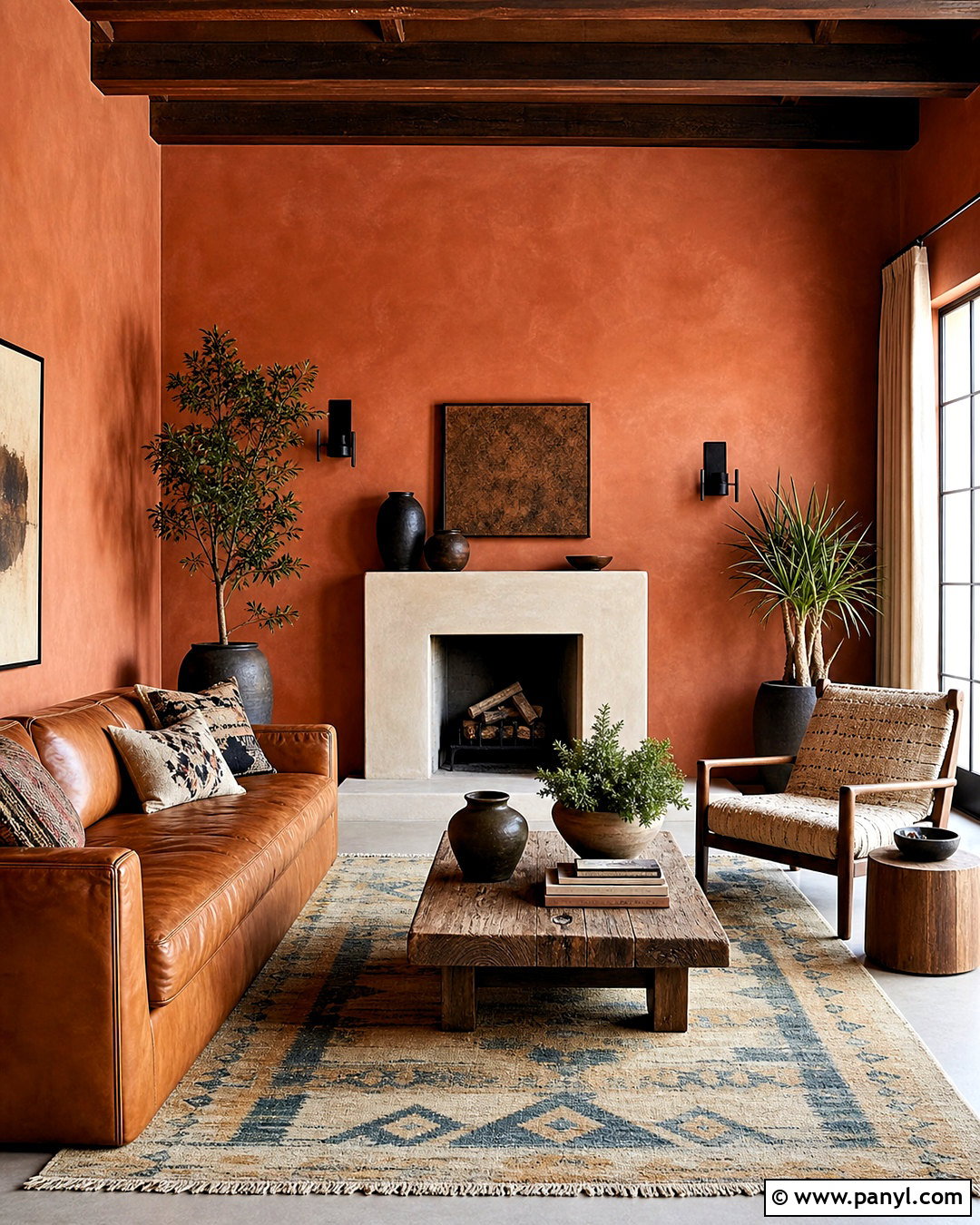 Southwestern Terracotta Limewash Room - 20 terracotta limewash walls