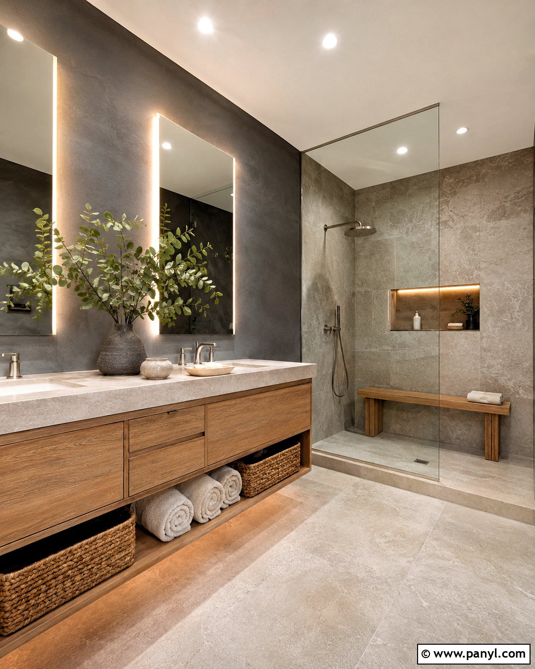 Spa Bathroom With Dark Grey Walls - 20 dark grey bathroom walls