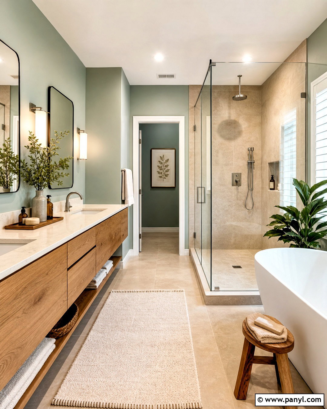 Spa Green Bathroom With Natural Stone - 20 safe green bathroom ideas