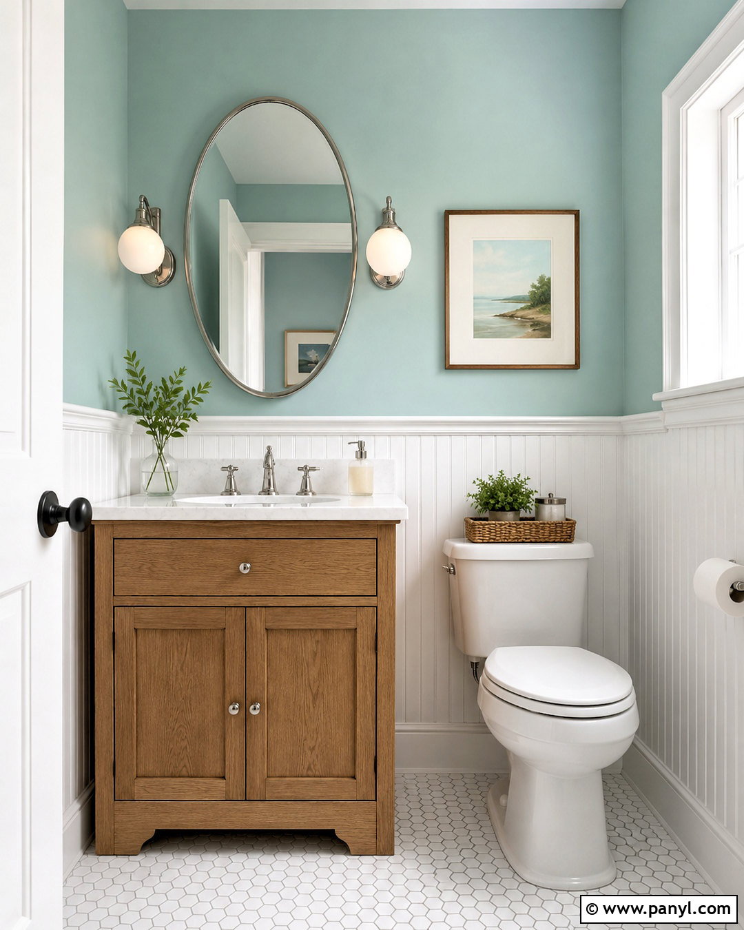 Spa SW 6765 Powder Room - 20 light teal paint colors