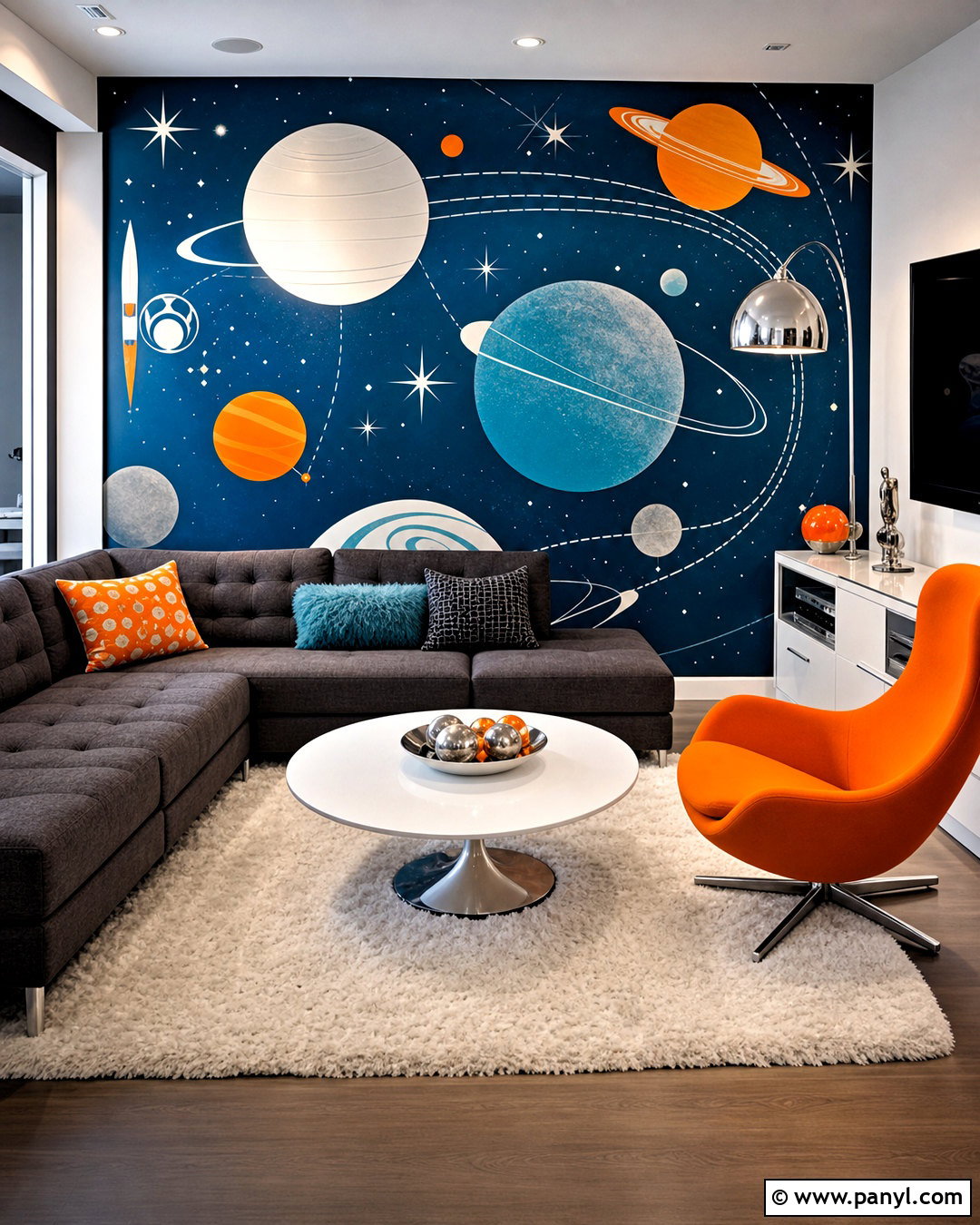 Space Age Wall Mural - 20 retro wall mural ideas