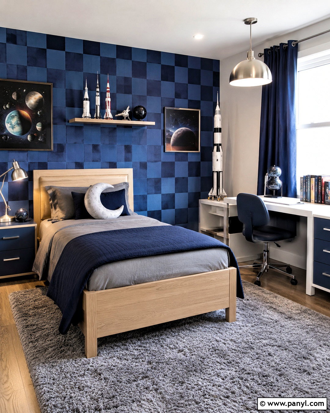 Space Checkered Boys Room - 20 checkered boys room ideas