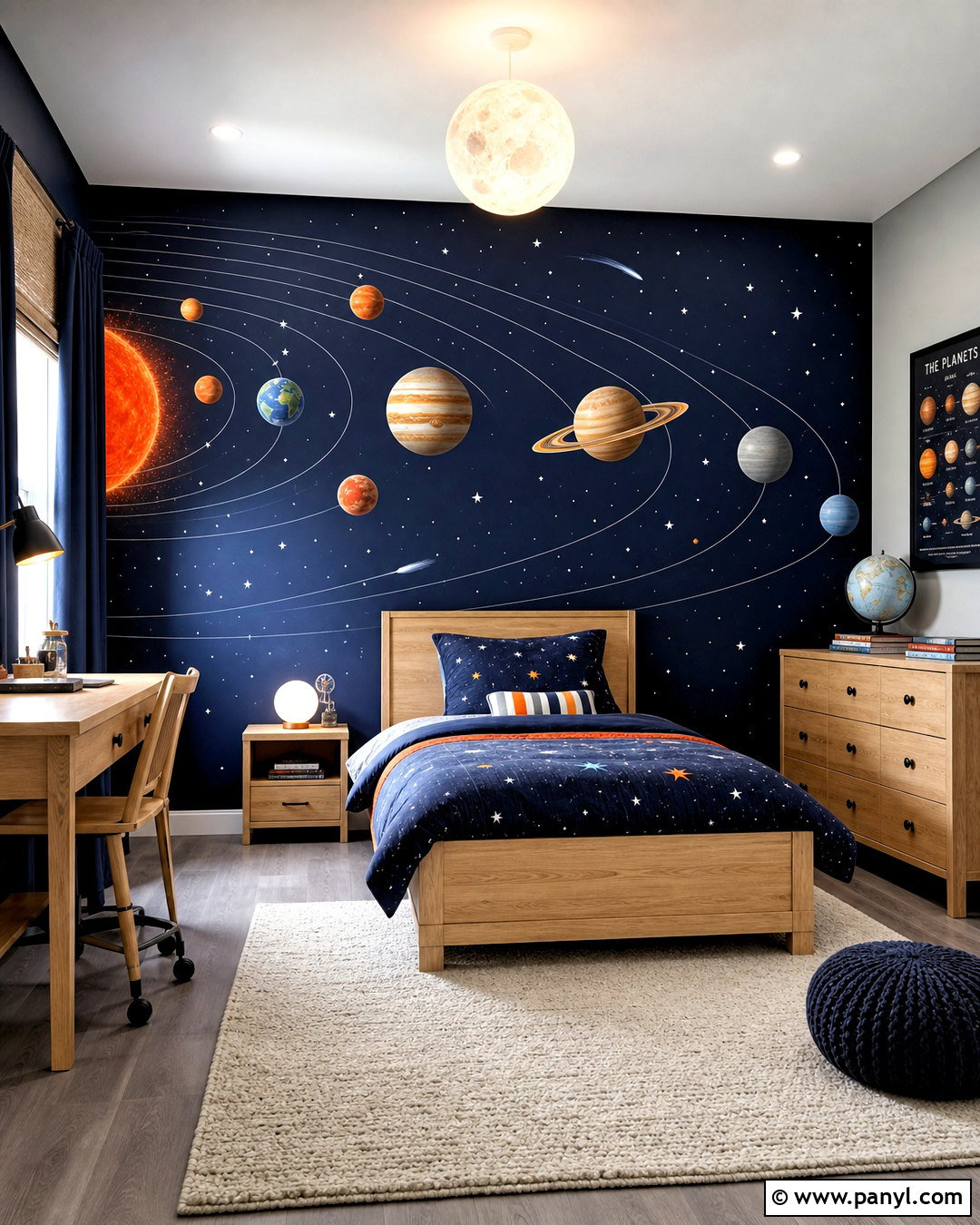 Space Kids Room Accent Wall - 20 accent wall kids room ideas