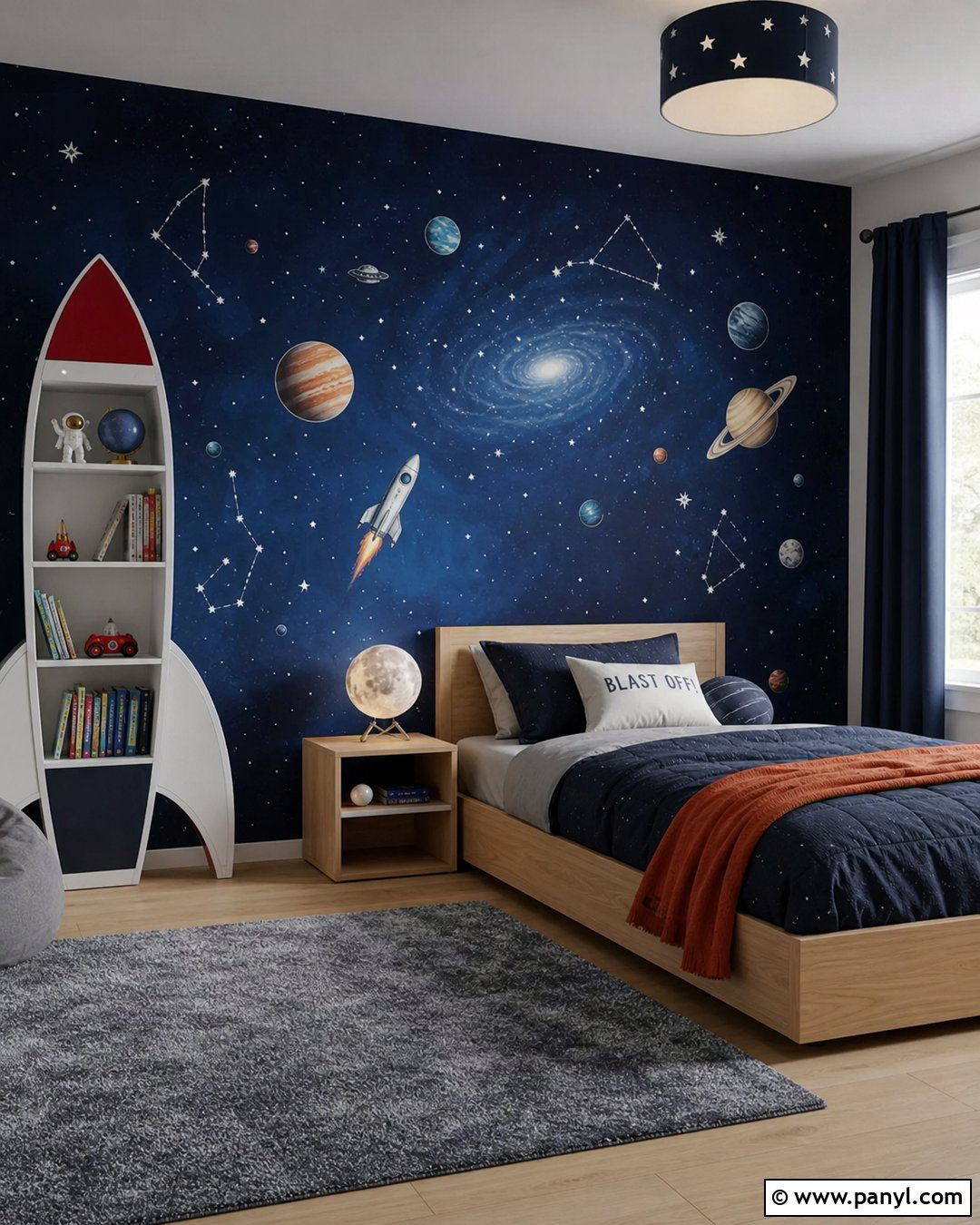 Space Kids Room Accent Wall - 25 Accent Wall For Kids Room Ideas