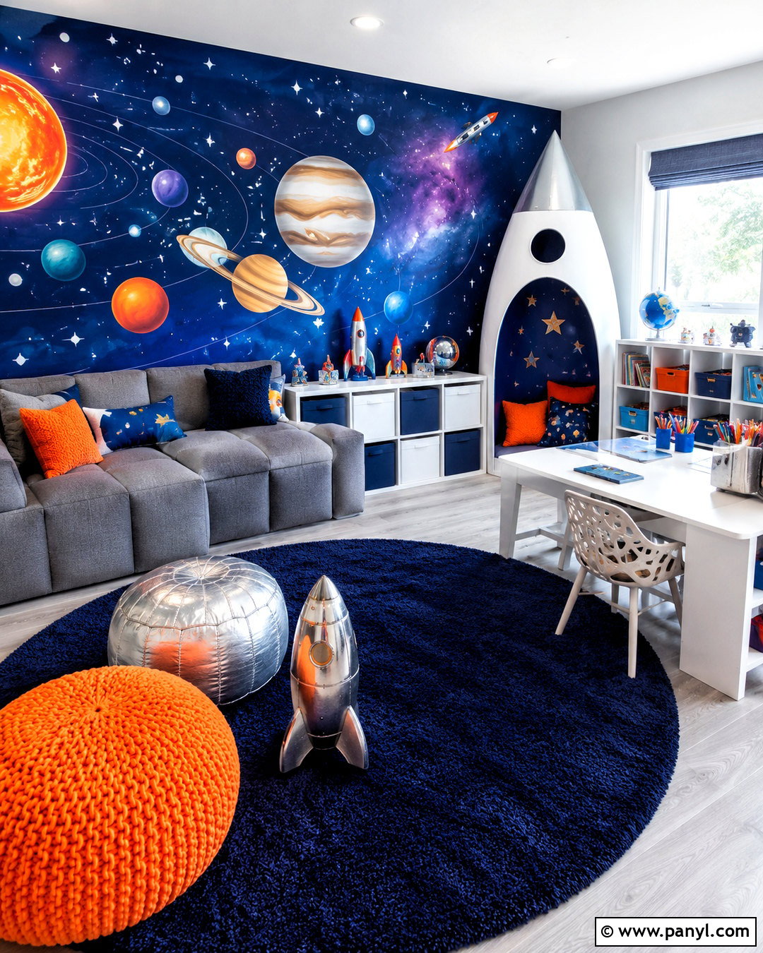 Space Theme Playroom - 20 colorful playroom ideas