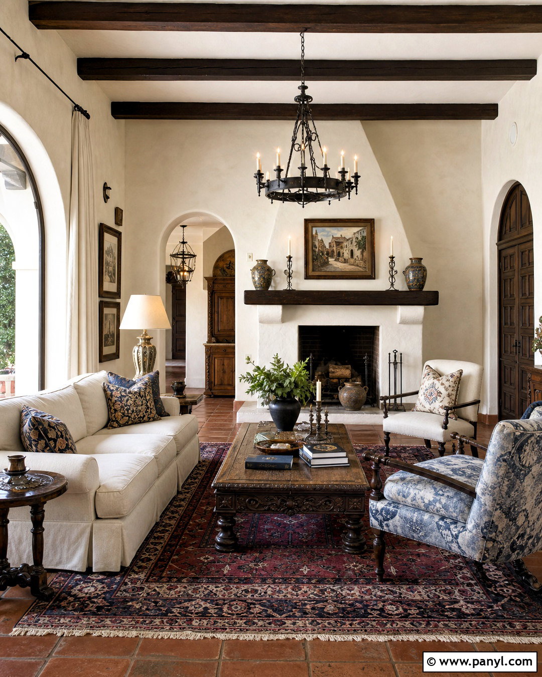Spanish Colonial Living Room With Terracotta Tiles - 20 terracotta tiles living room ideas