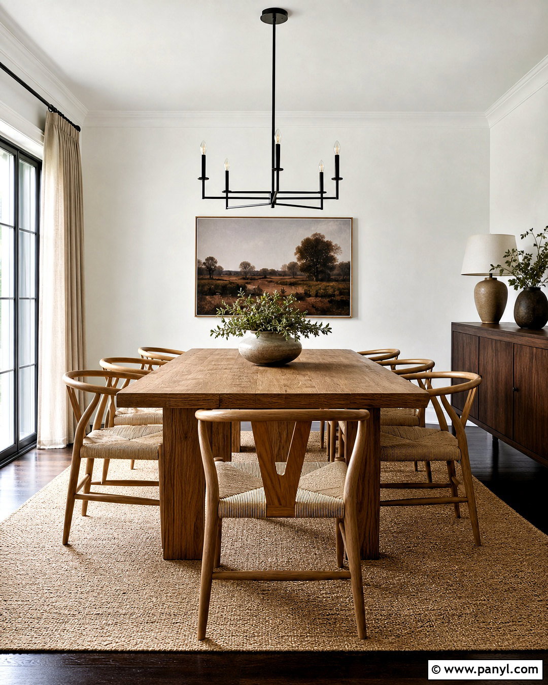 Spare White Dining Room With Wood Furniture - 20 spare white sherwin williams ideas
