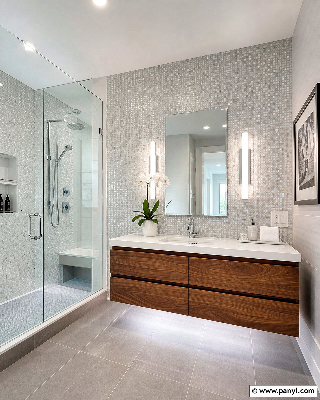 Sparkly Mosaic Wall Bathroom - 20 sparkly walls