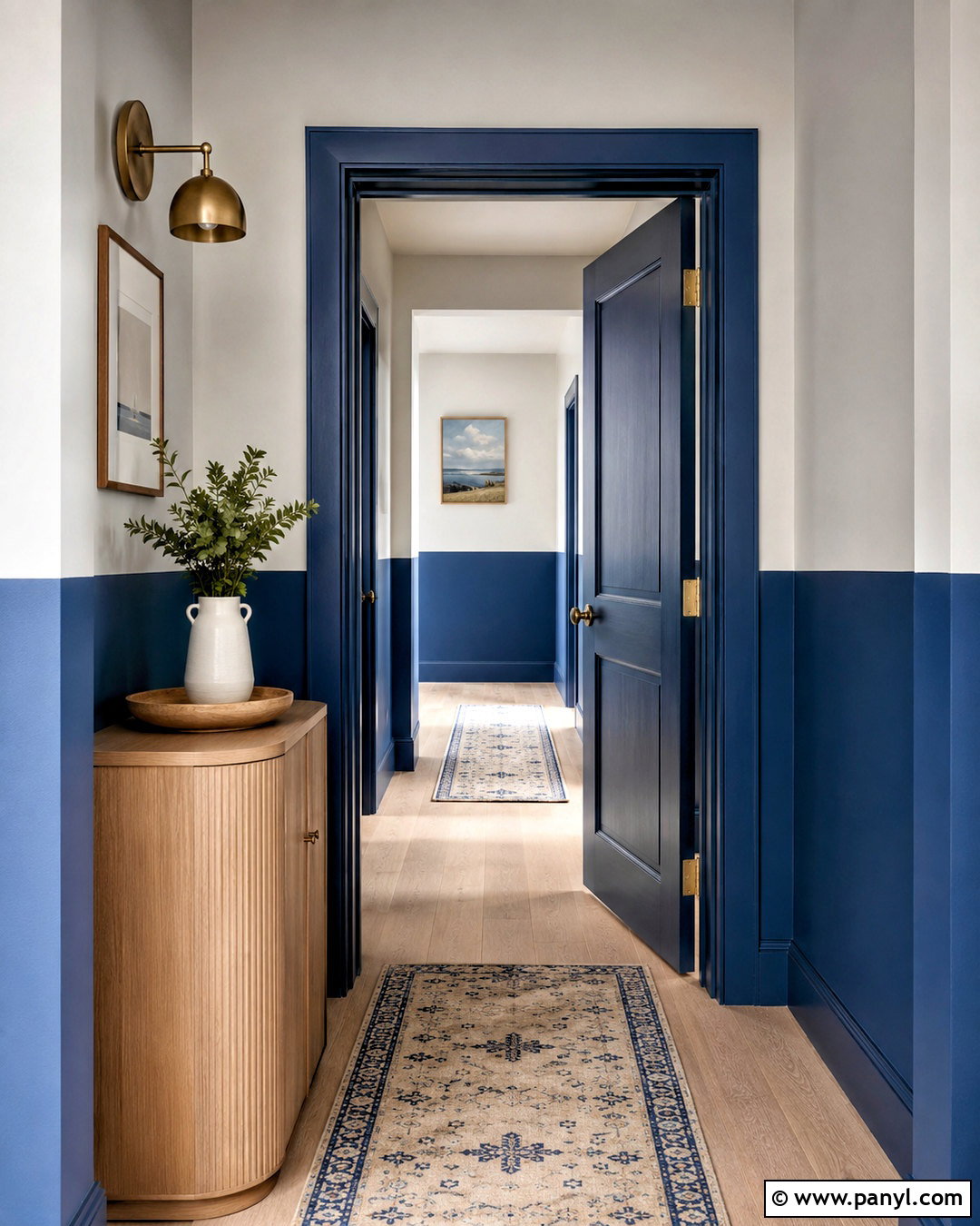 Split Painted Hallway Doorway Walls - 35 Split Painted Walls