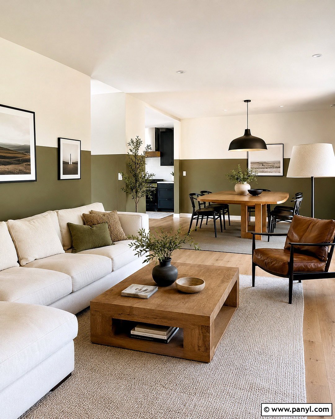 Split Painted Open-Plan Living And Dining Walls - 35 Split Painted Walls