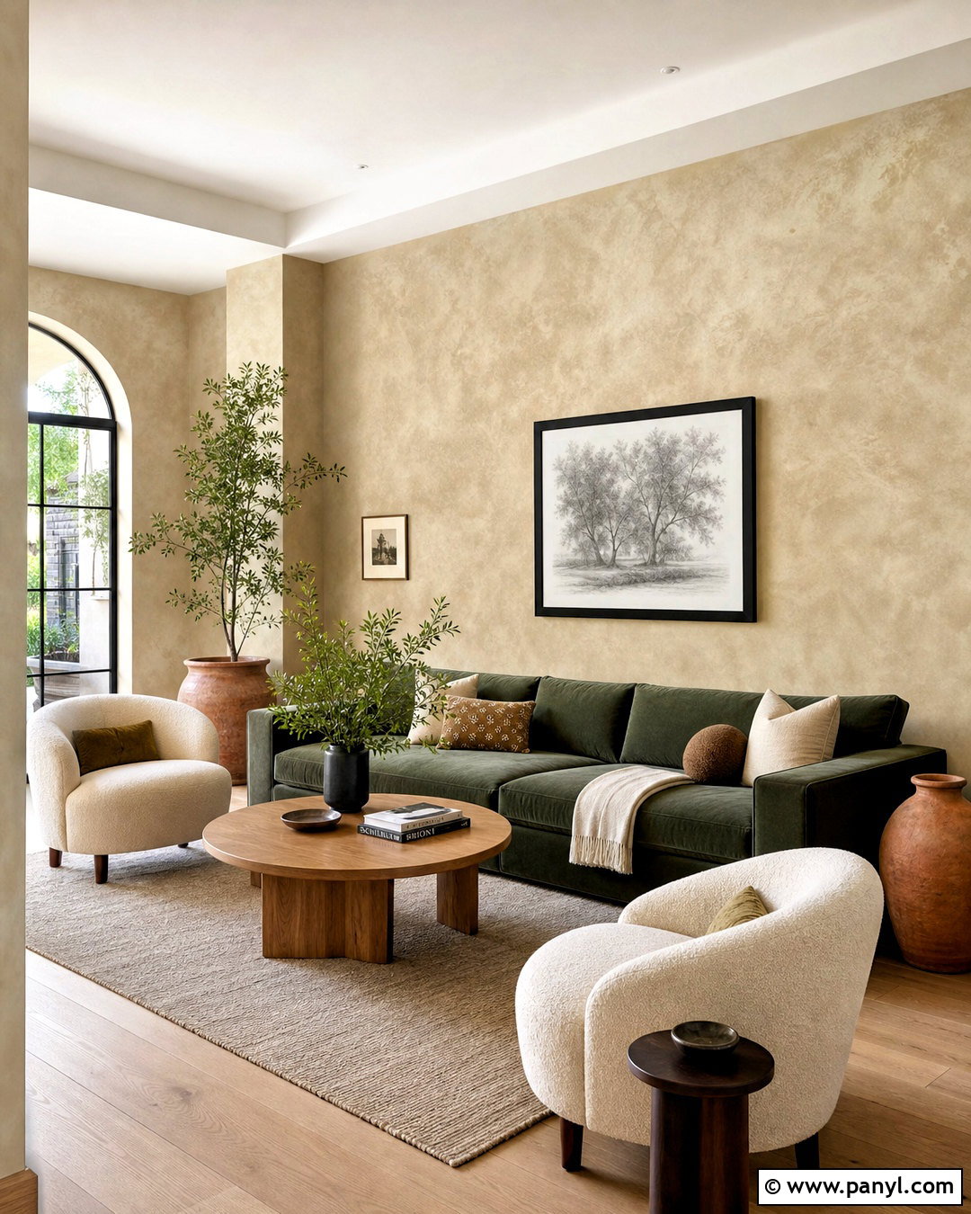 Sponge-Painted Wall Finish - 20 faux finishes for walls
