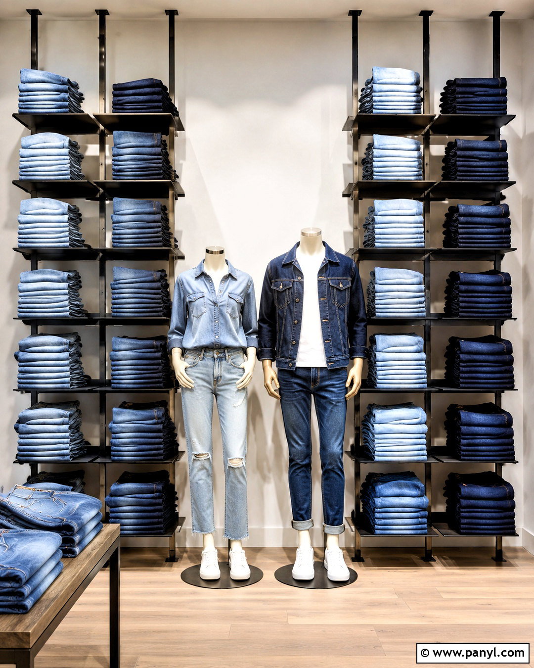 Stacked Jeans Denim Window Display - 20 denim window display ideas