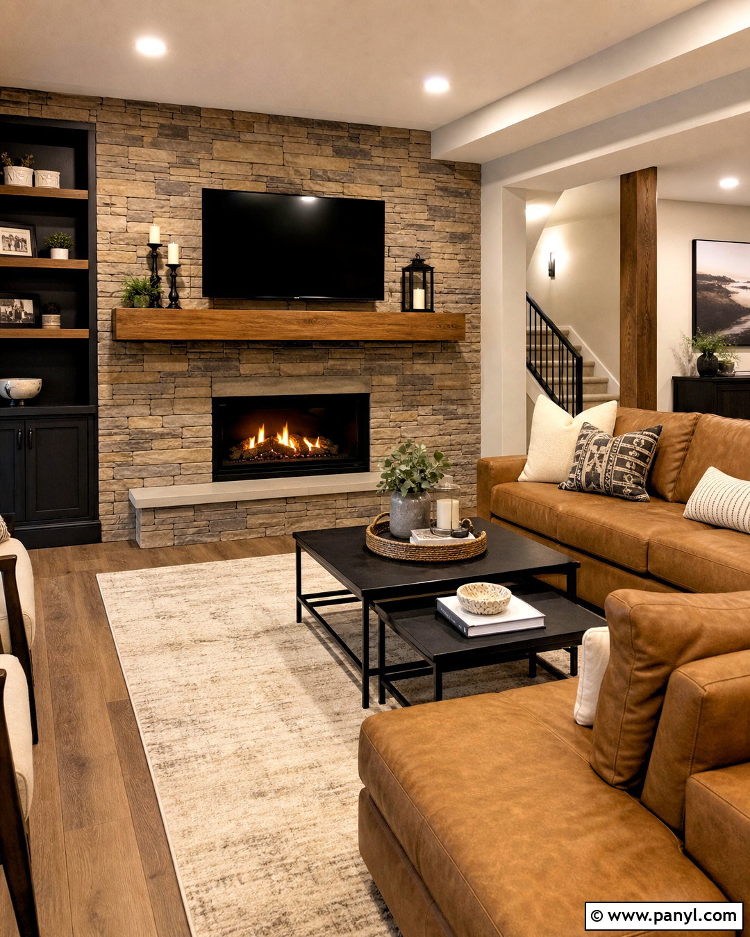 Stacked Stone Basement Accent Wall - 20 basement accent wall ideas